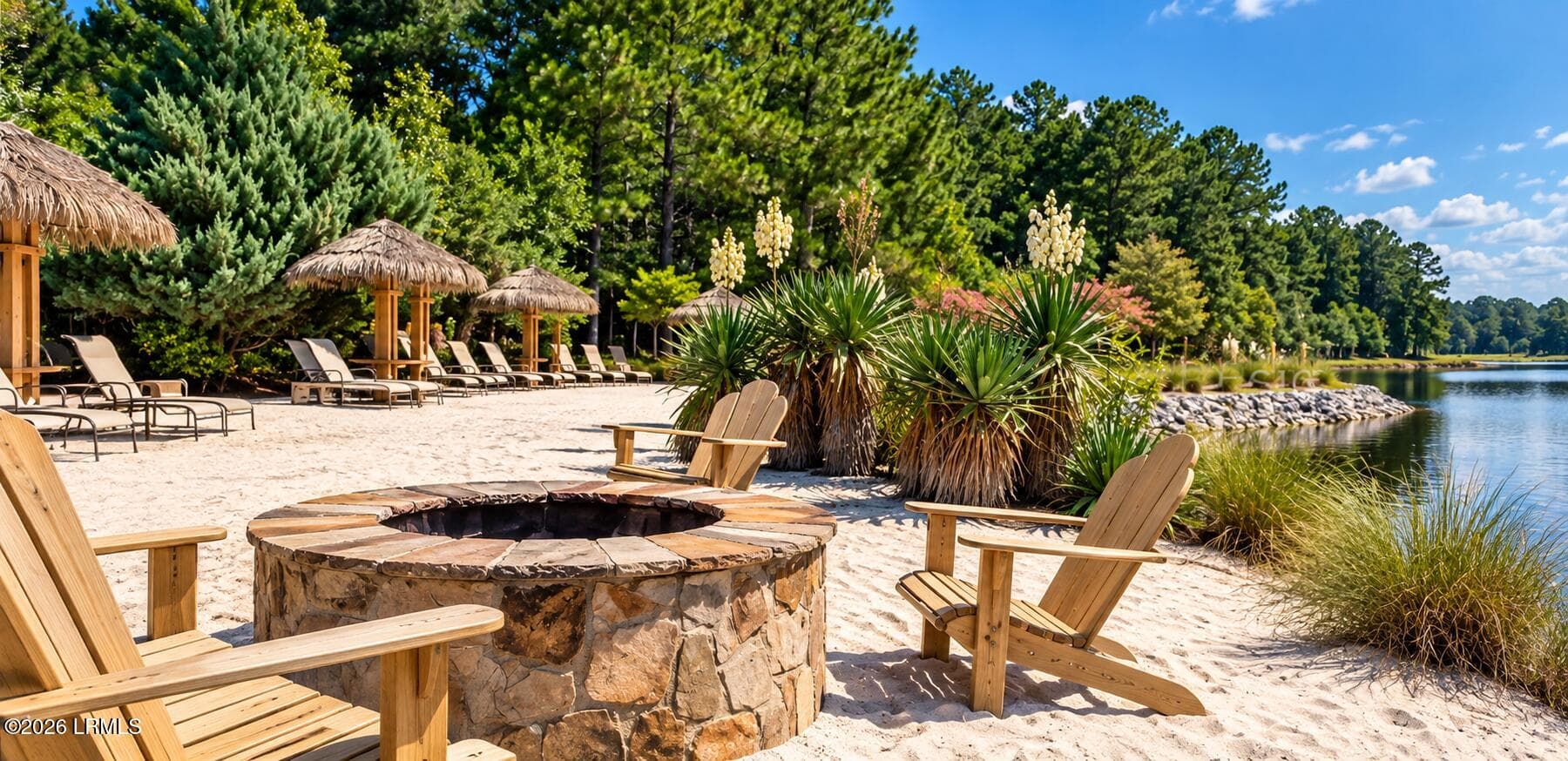 Lakeside Adirondack Fire Pit Retreat - 224 Hampton Lake Drive, Bluffton, SC 29910, Bluffton