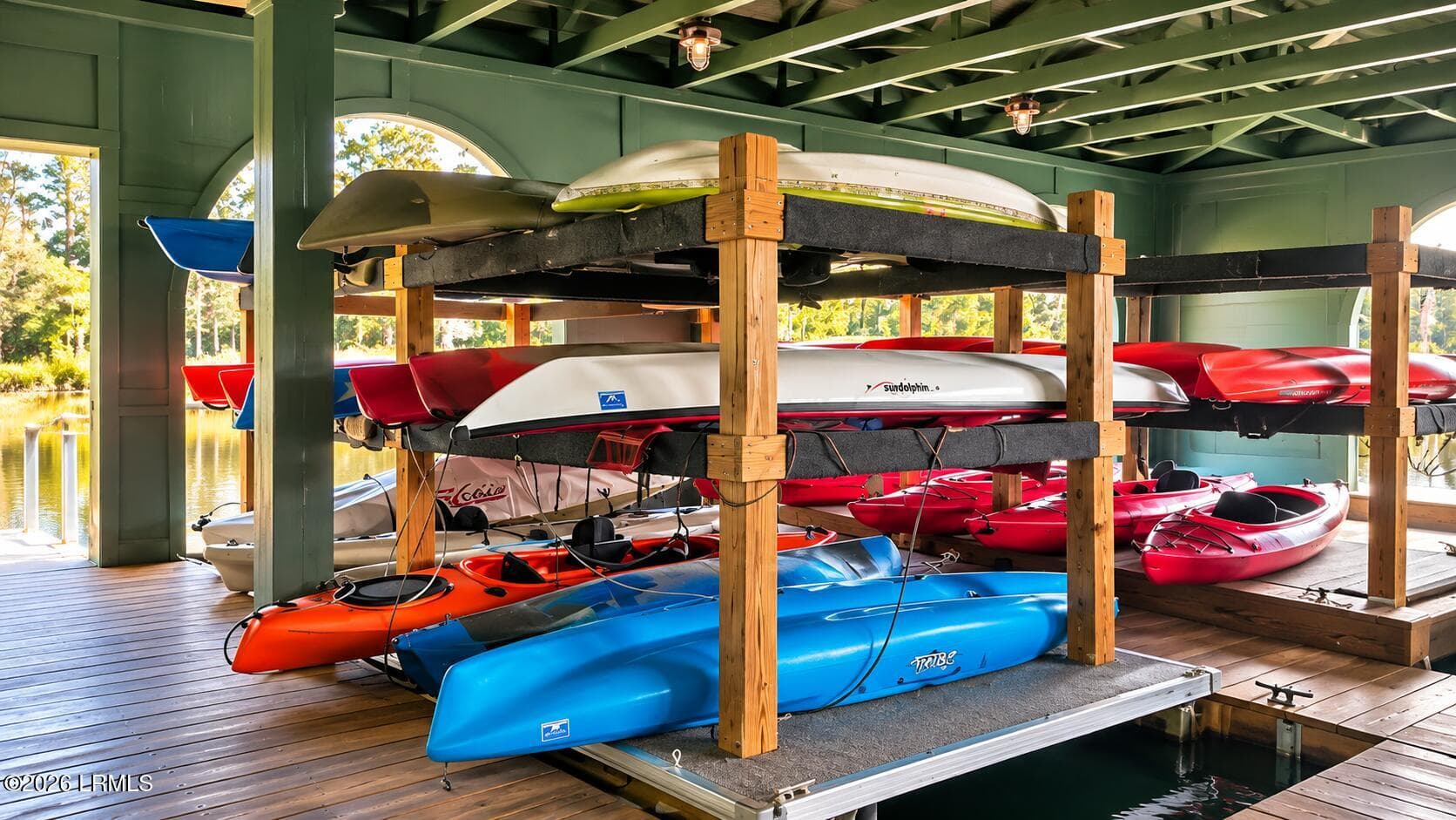 Colorful Kayak Rack by the Water - 224 Hampton Lake Drive, Bluffton, SC 29910, Bluffton