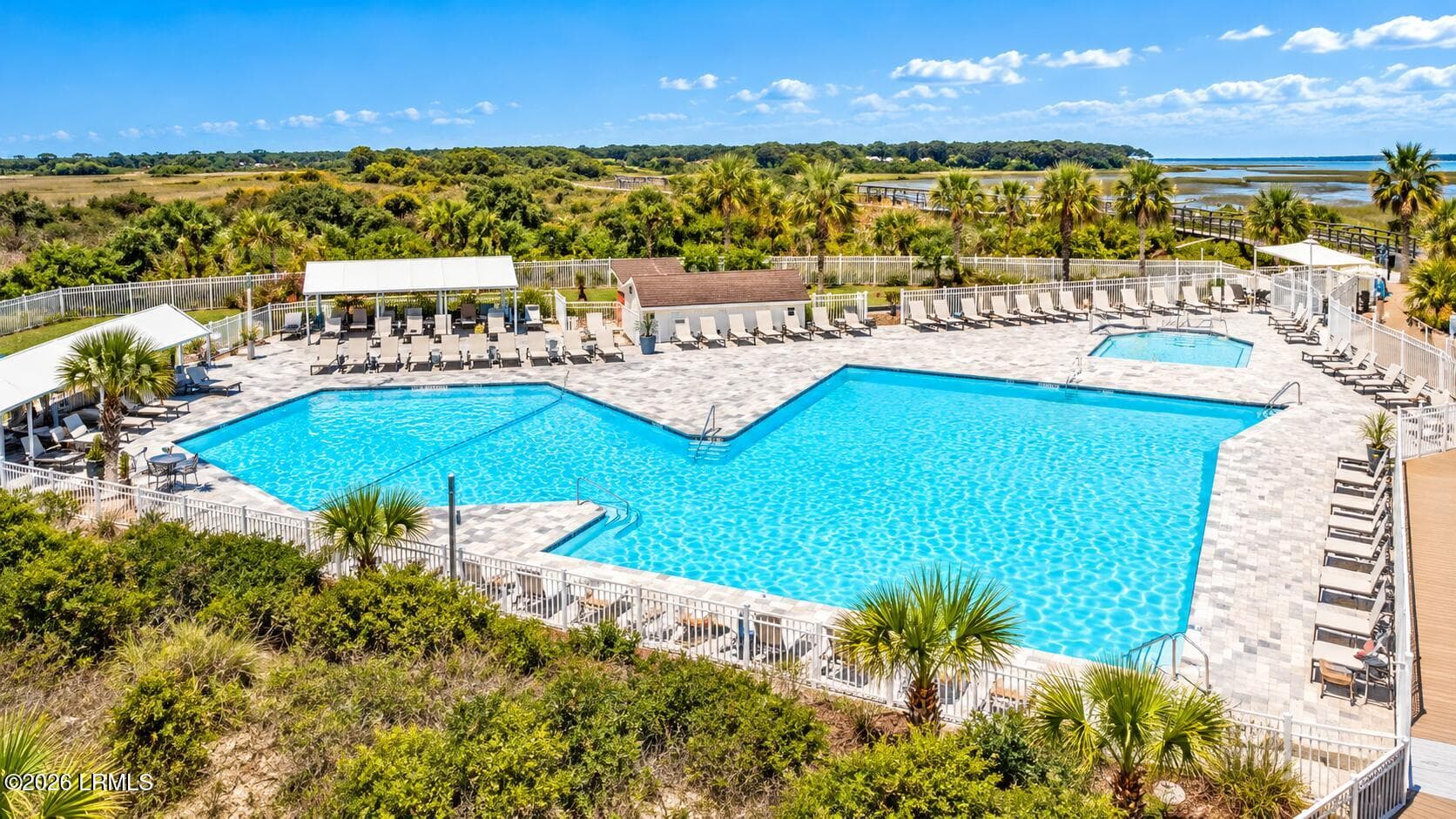 Aerial Coastal Resort Pool Retreat - 40 Folly Field Road 205b, Hilton Head Island, SC 29928, Hilton Head Island
