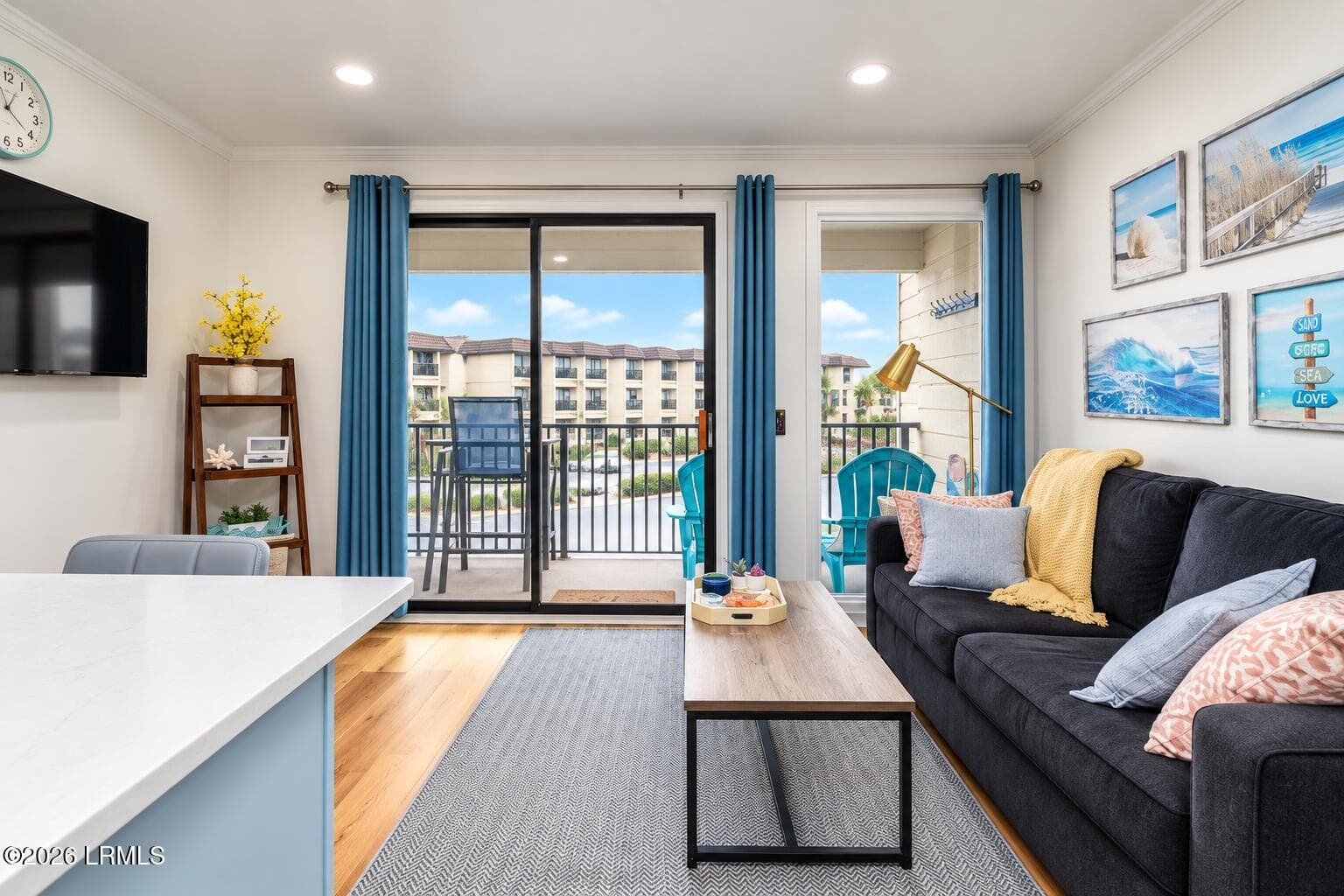Bright Coastal Condo Living Room - 40 Folly Field Road 205b, Hilton Head Island, SC 29928, Hilton Head Island