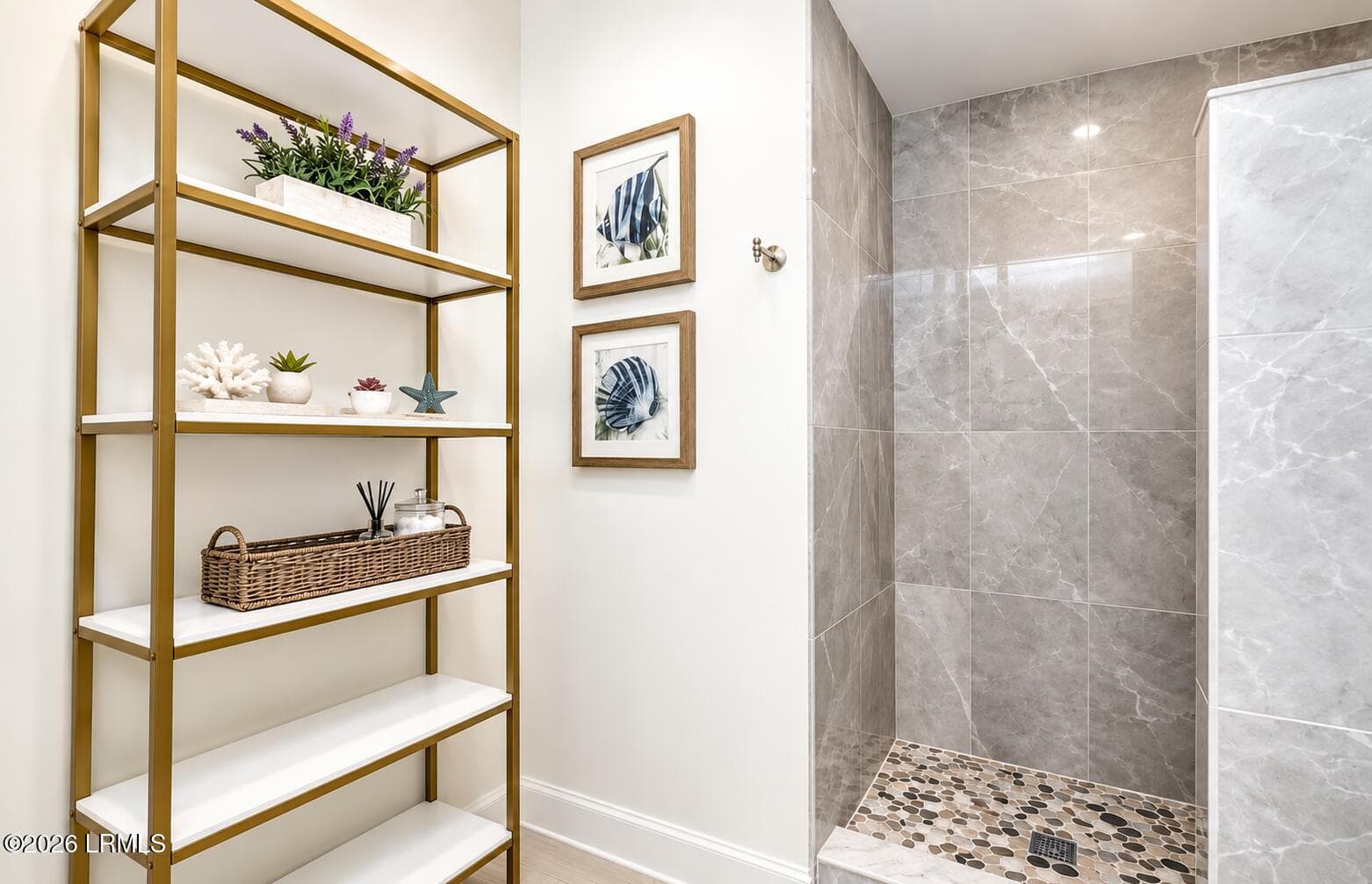 Modern Spa Bathroom with Coastal Shelvin - 40 Folly Field Road 205b, Hilton Head Island, SC 29928, Hilton Head Island