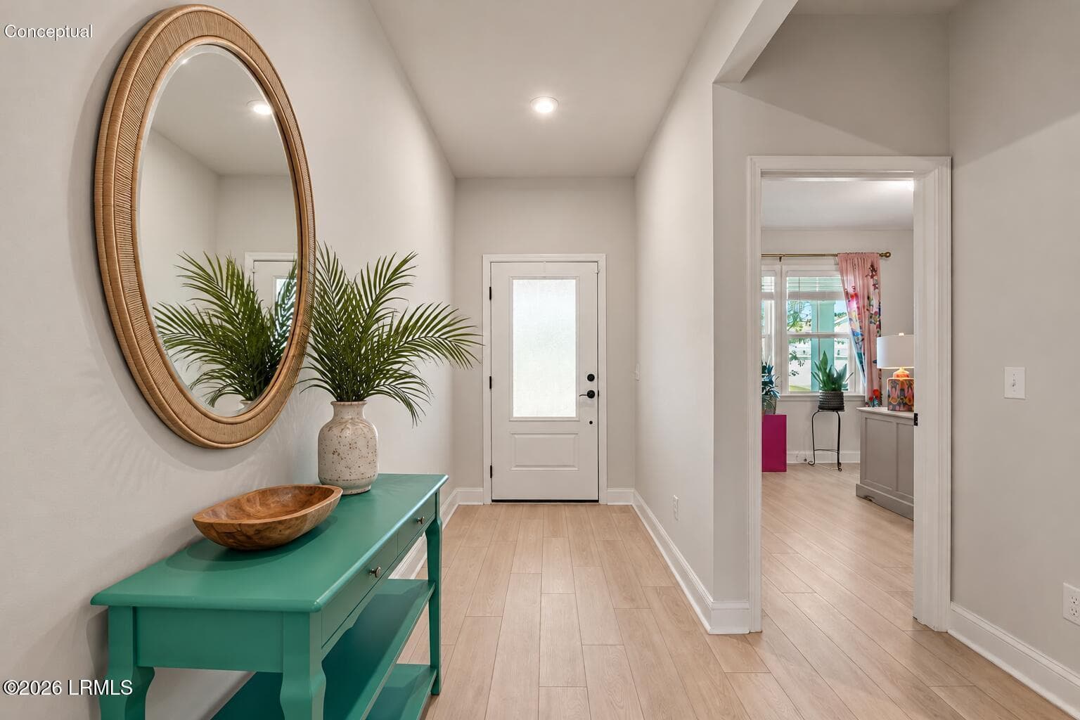 Bright Coastal Entryway with Teal Consol - 1205 Cassander Creek Road, Beaufort, SC 29902