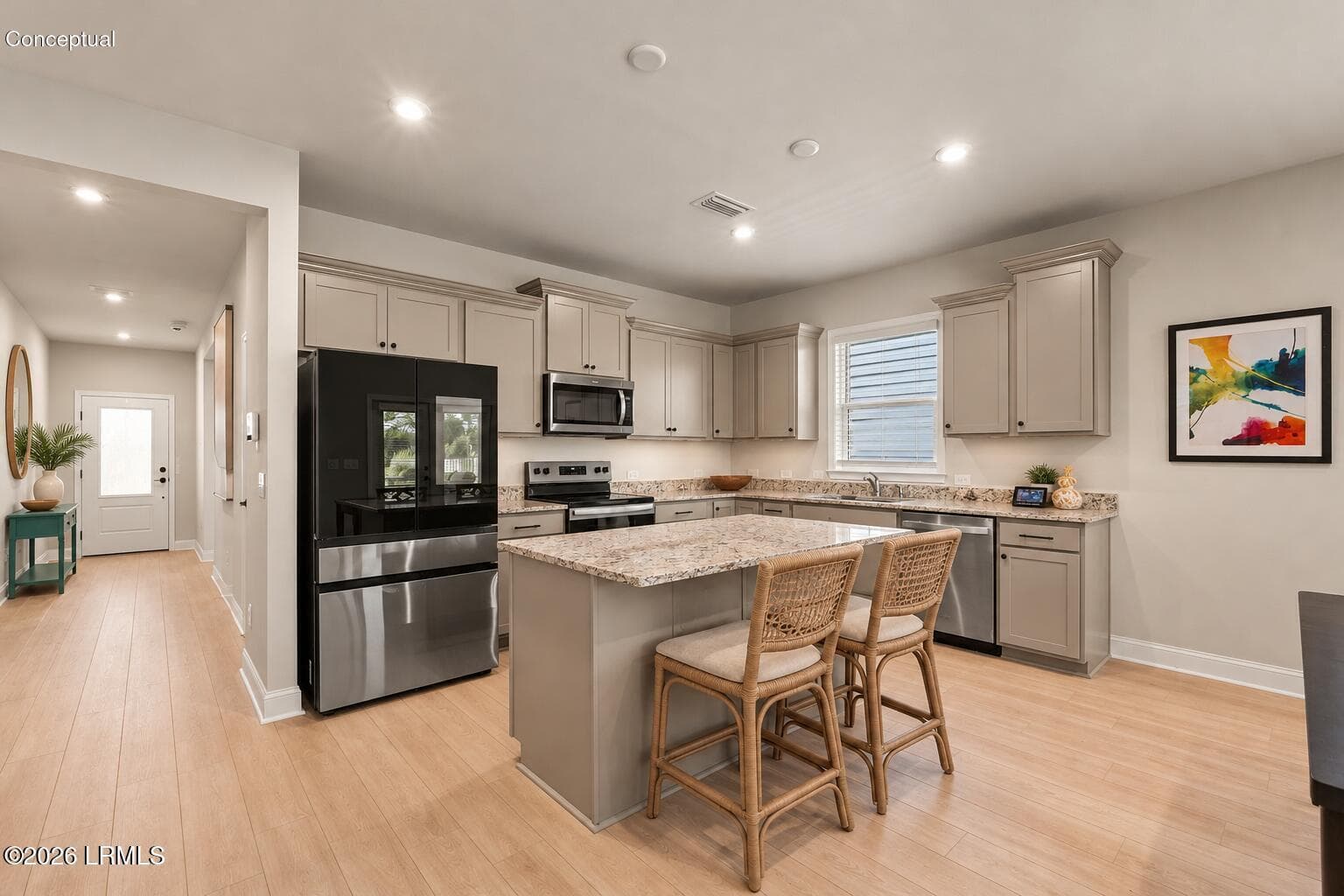 Warm Coastal Kitchen and Entryway - 1205 Cassander Creek Road, Beaufort, SC 29902