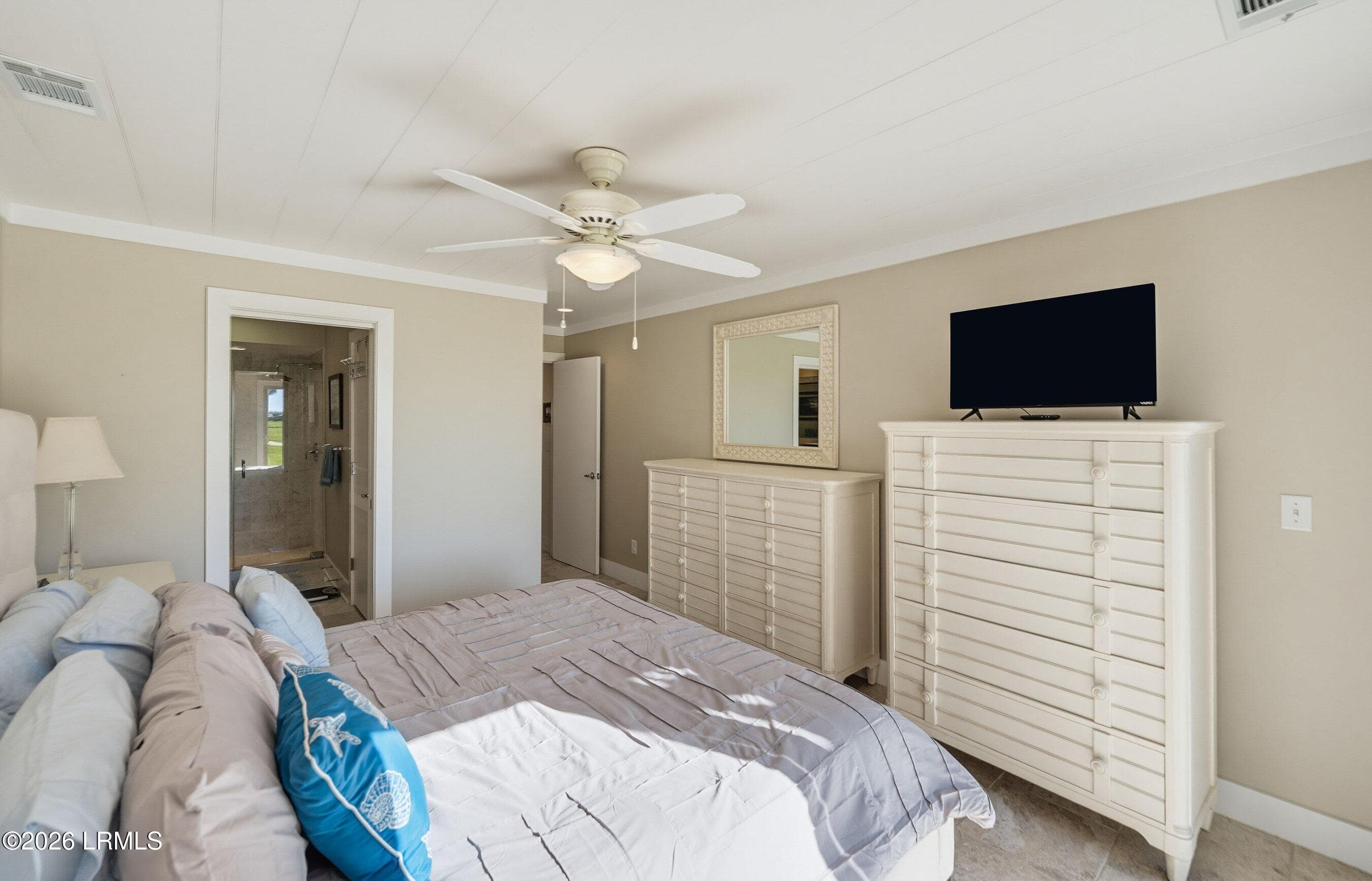 Oceanview bedroom - 119 Captain John Fripp Villa, Fripp Island, SC 29920, Fripp Island