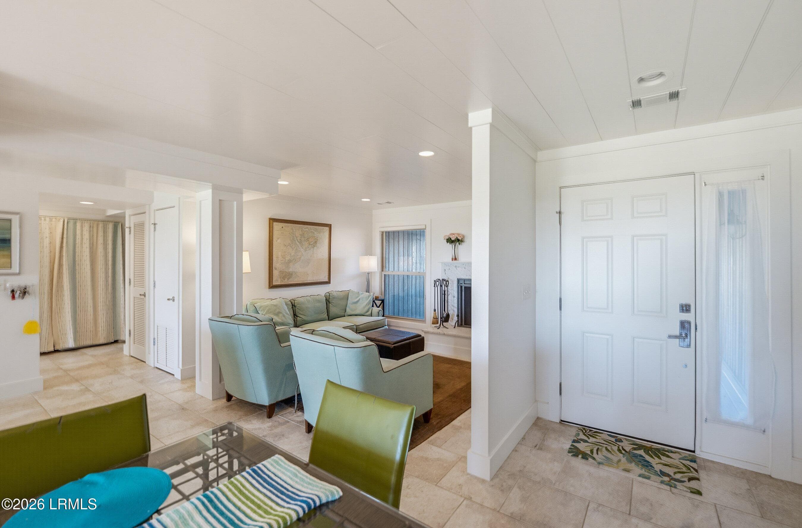 Family room with Fireplace - 119 Captain John Fripp Villa, Fripp Island, SC 29920, Fripp Island