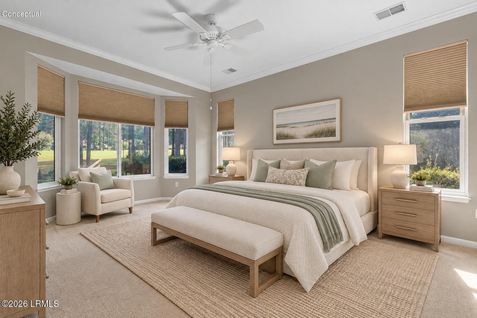 Airy Coastal Bedroom with Sage Accents - 74 Stratford Village Way, Bluffton, SC 29909
