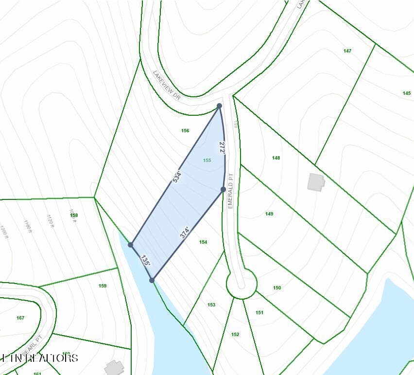 Topo map lot 155 emerald pt - Emerald Pt, Sharps Chapel, TN 37866