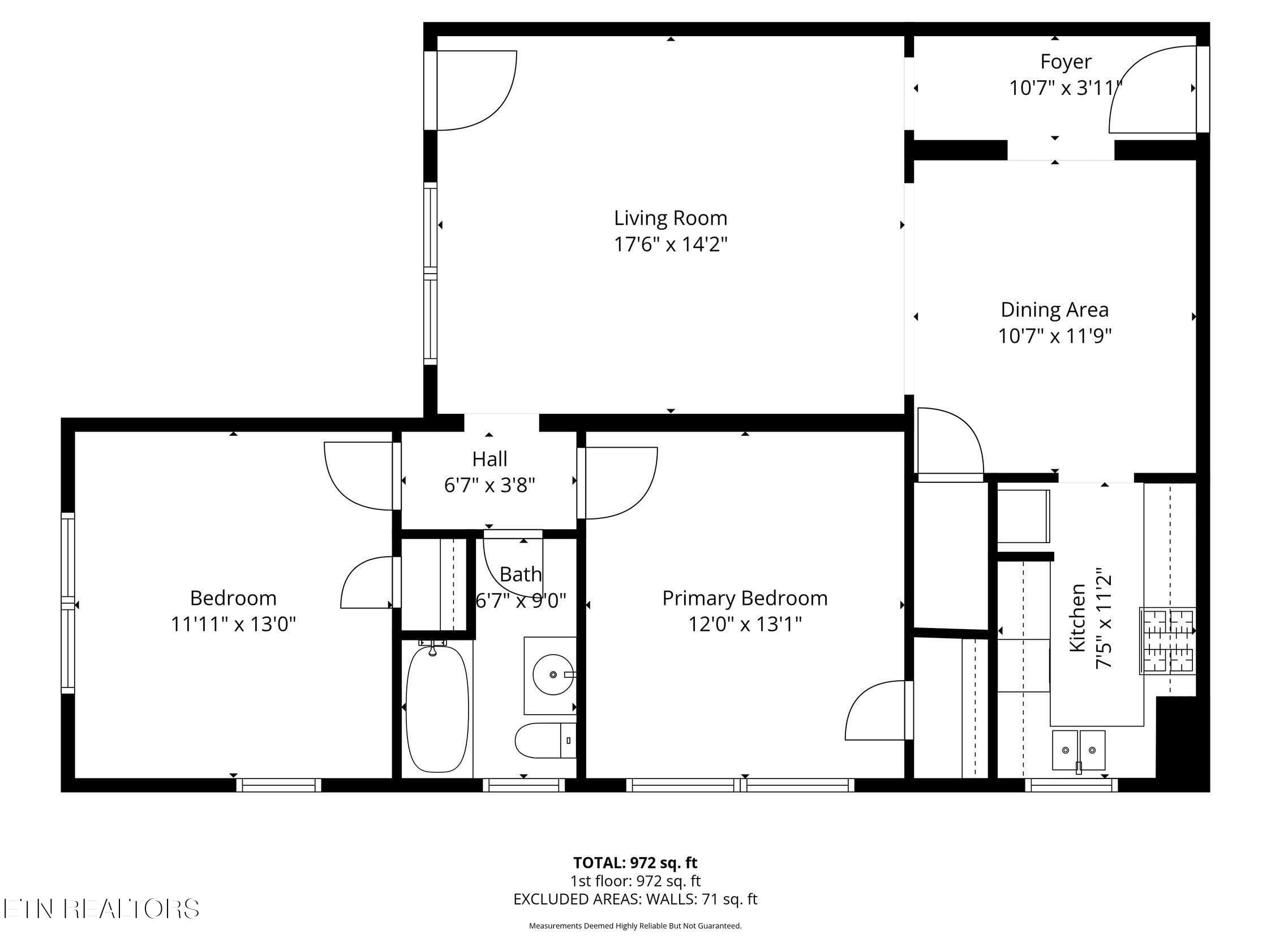 190 N Crest Rd Unit 4 with dimensions - 190 N Crest Rd 4, Chattanooga, TN 37404, Chattanooga