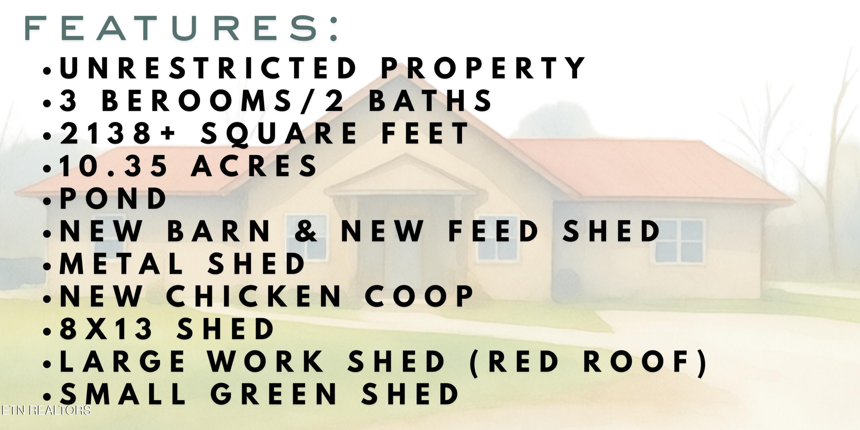 features for 4x8 - 16588 Highway 70, Monterey, TN 38574