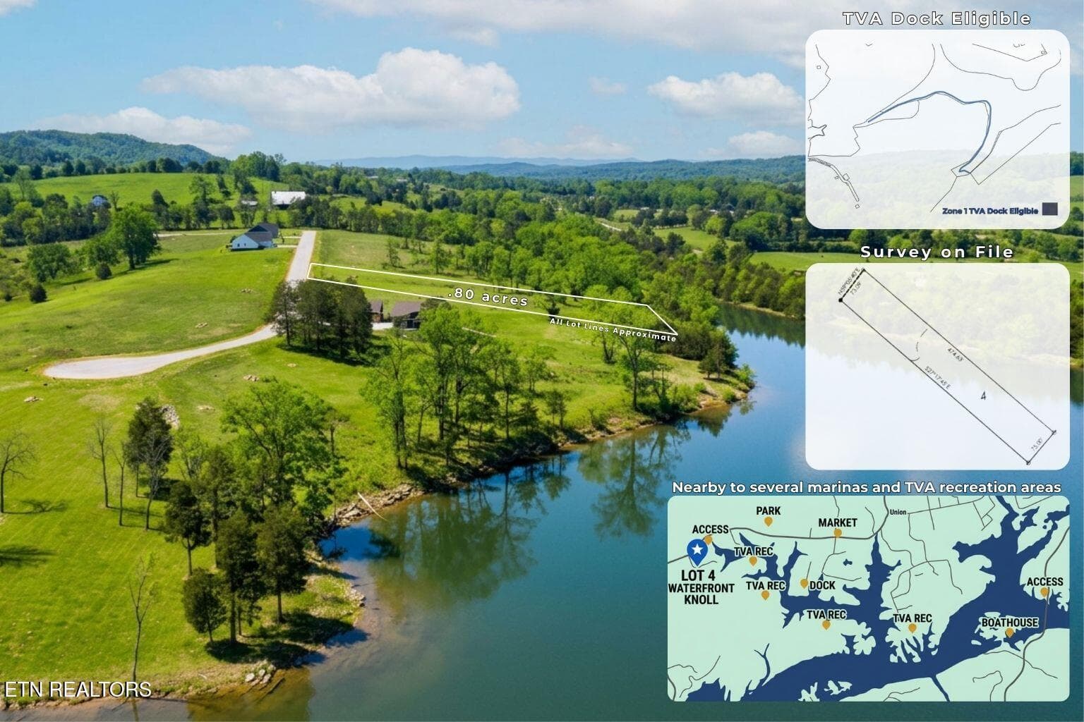 High water level - Lot 4 Waterfront Knoll Rd, Sharps Chapel, TN 37866, Sharps Chapel