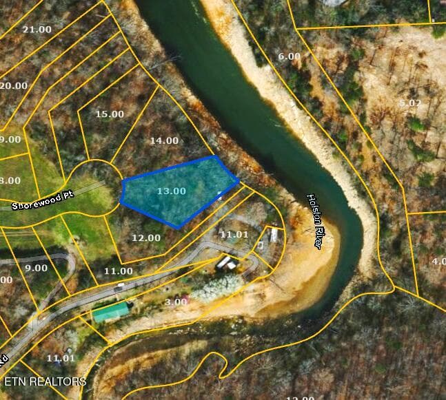 Aerial Map - Lot 13 Shorewood Point, Morristown, TN 37814