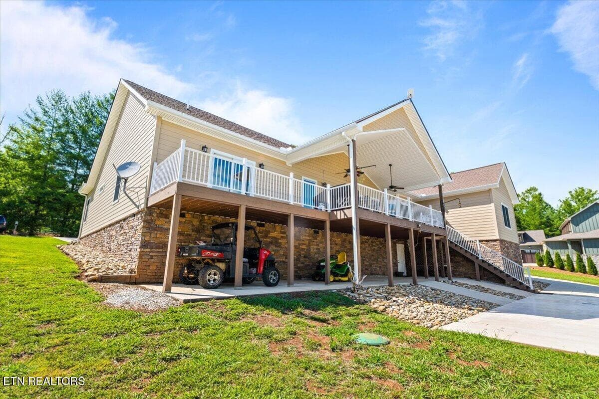 View of Back Deck Above Storage Area - 1380 E Norris Point Rd, LaFollette, TN 37766, LaFollette