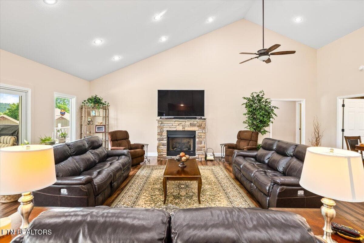 Shot of Great Room from Behind Loveseat - 1380 E Norris Point Rd, LaFollette, TN 37766, LaFollette