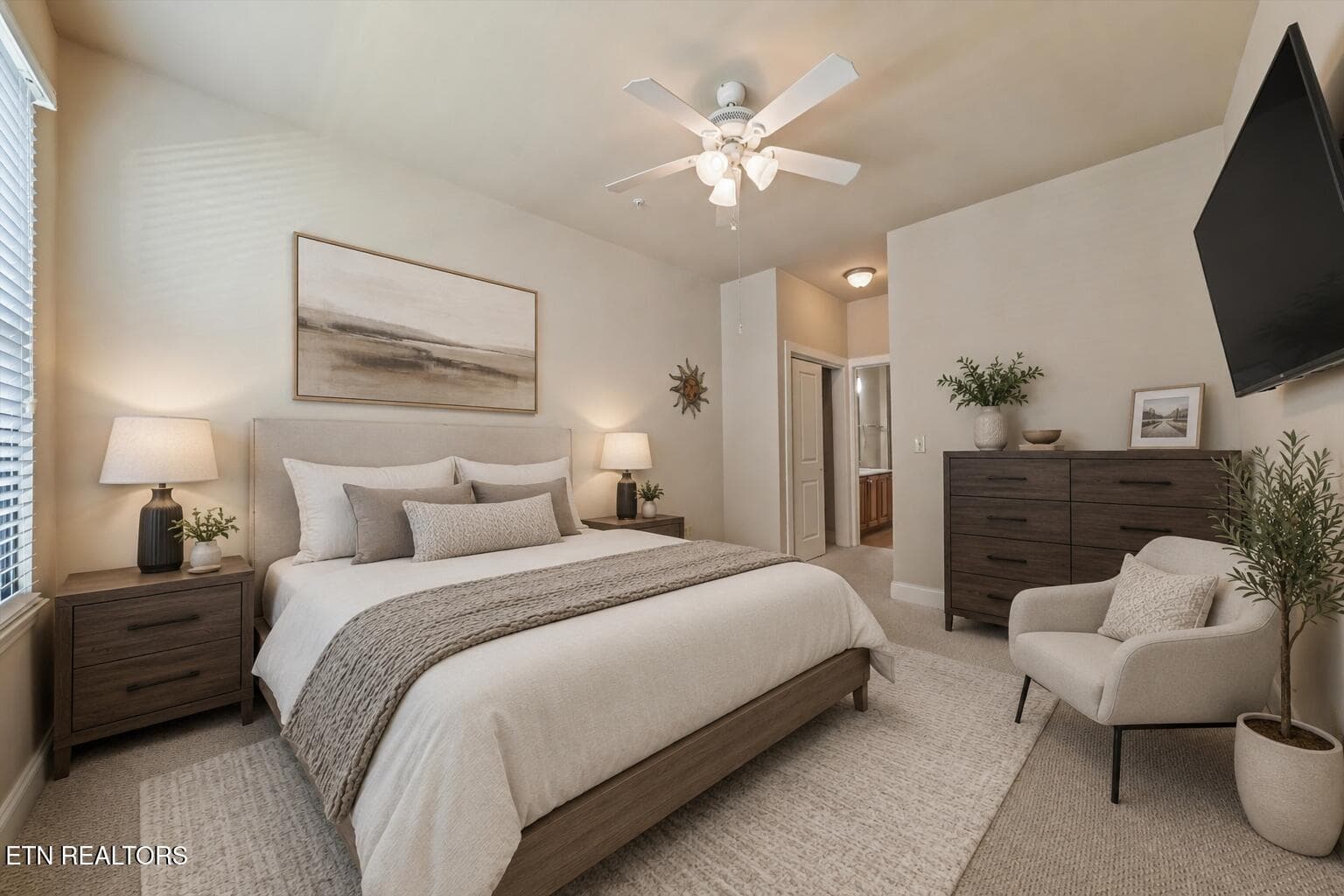 Digitally staged bedroom - 445 W Blount Ave 308, Knoxville, TN 37920, Knoxville