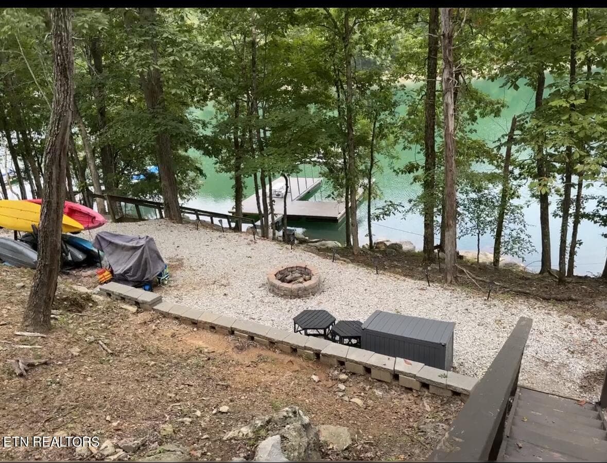 Firepit and Kayaks on the landing - 123 Flat Lake Circle, Speedwell, TN 37870, Speedwell