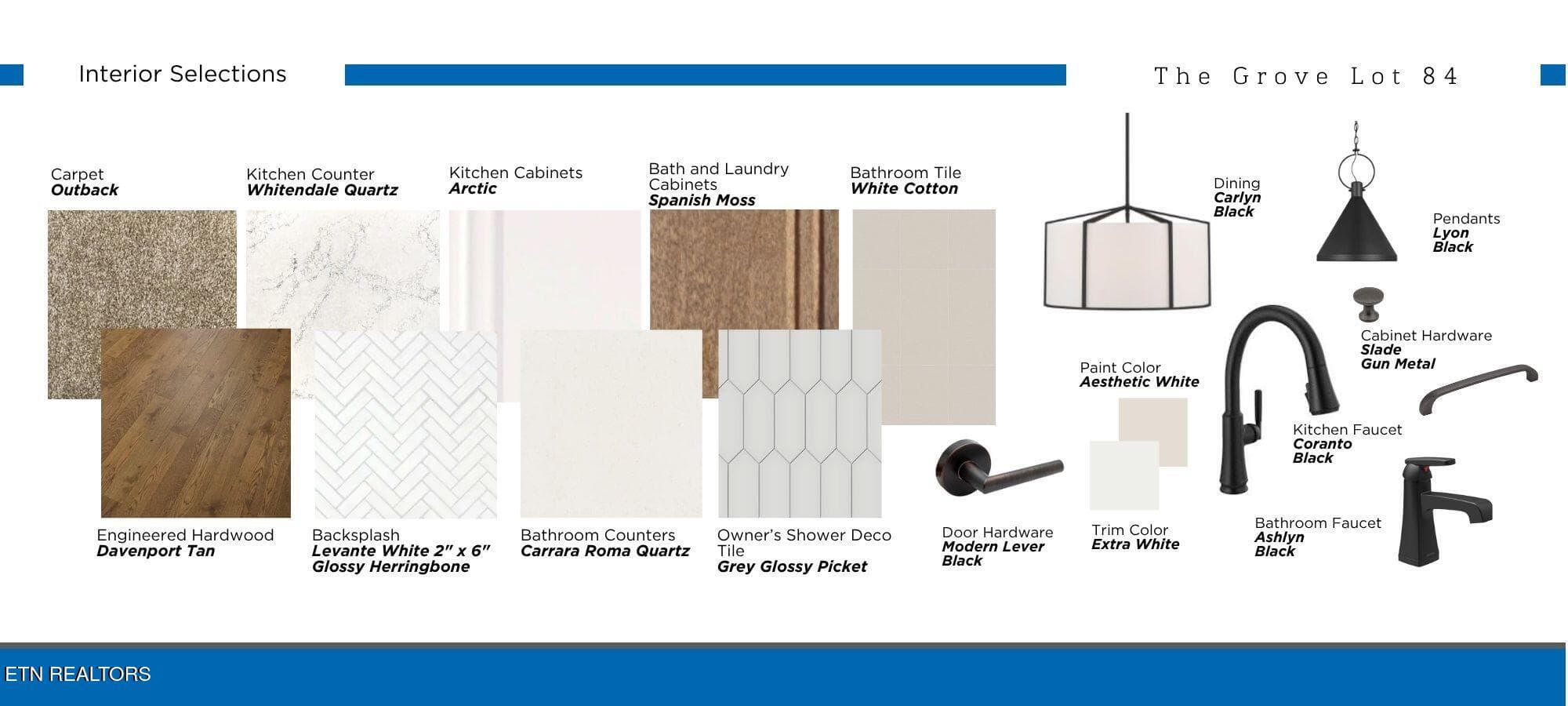 GROVE84 INTERIOR SELECTIONS BOARD - 1038 Branch Hook Rd - Lot 84, Knoxville, TN 37934, Knoxville