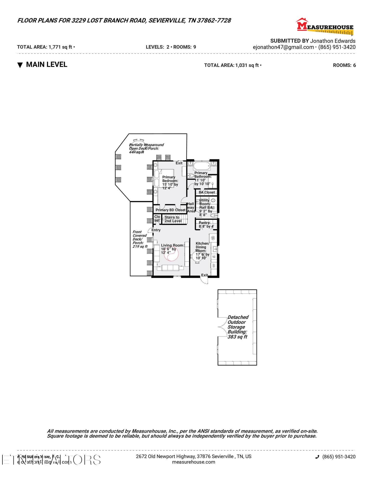 FLOOR PLANS FOR 3229 LOST BRANCH ROAD - - 3229 Lost Branch Rd, Sevierville, TN 37862