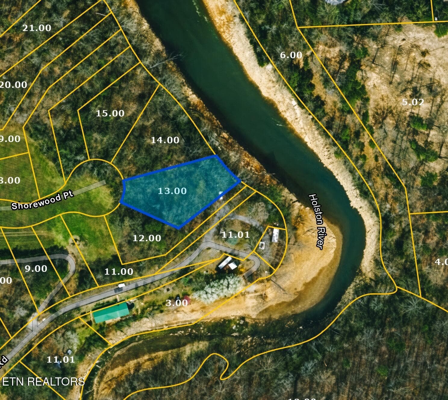 Aerial Map - Lot 13 Shorewood Point, Morristown, TN 37814