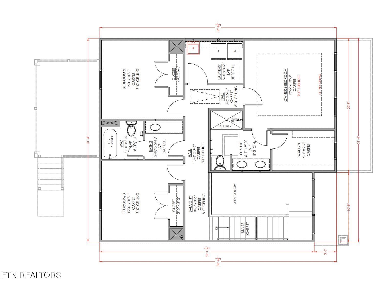 Upper Floor - 3319 Mountain Aster Drive, Knoxville, TN 37924, Knoxville