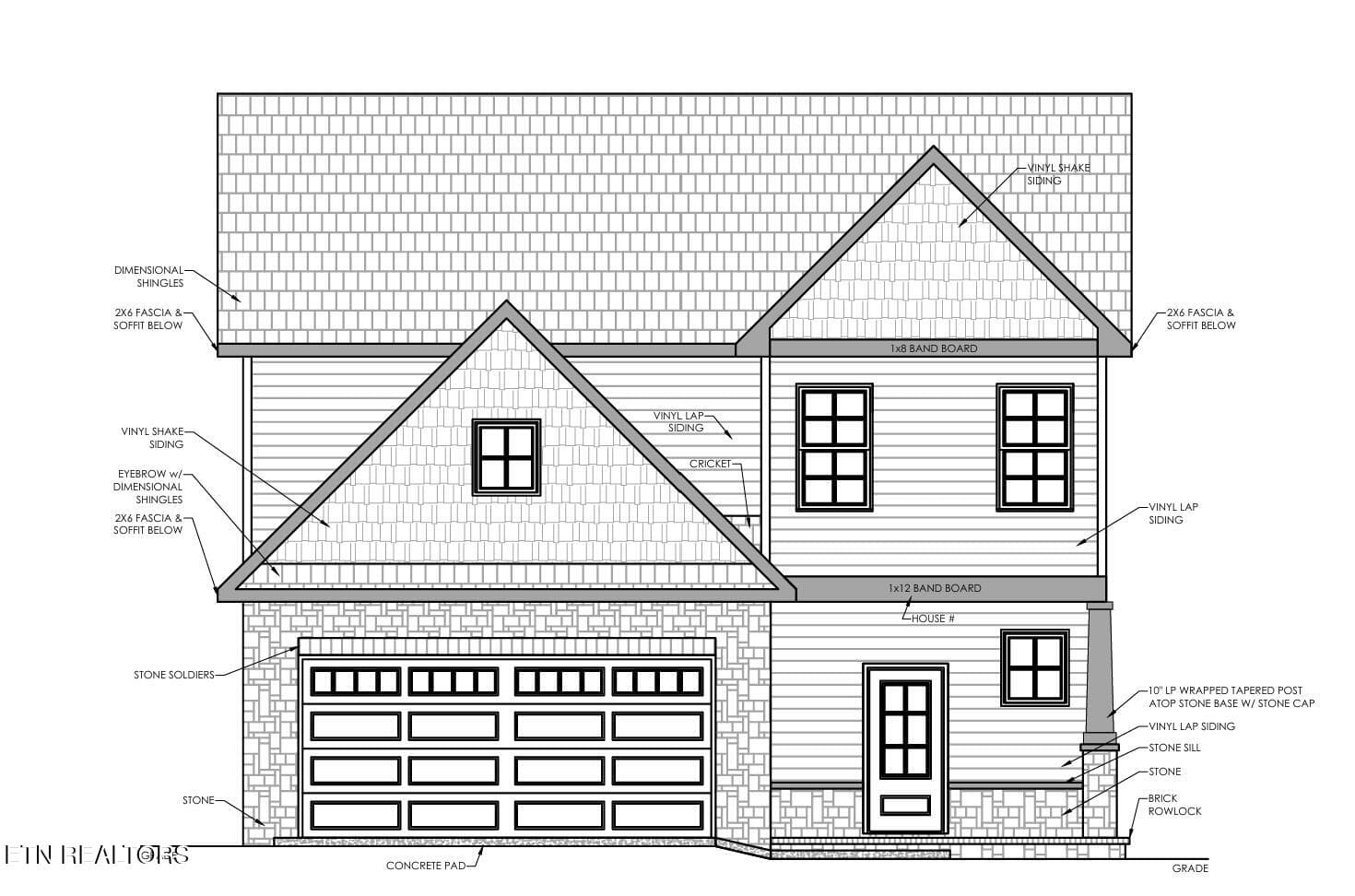 front elevation - 3302 Mountain Aster Drive, Knoxville, TN 37924, Knoxville