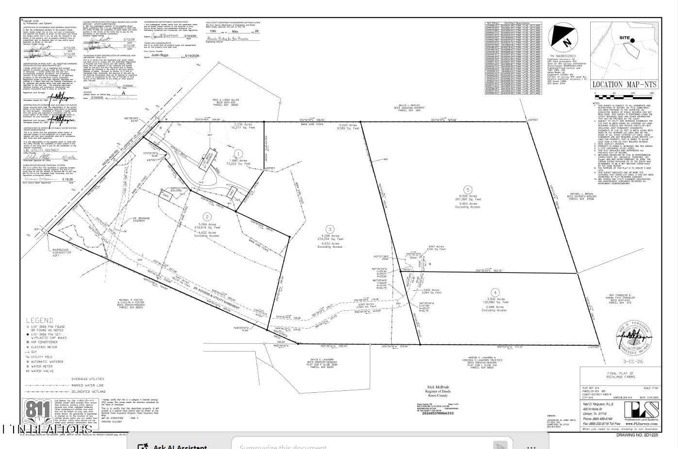 Survey Shot of Final - 10732 Richland +13 Acres Rd, Mascot, TN 37806