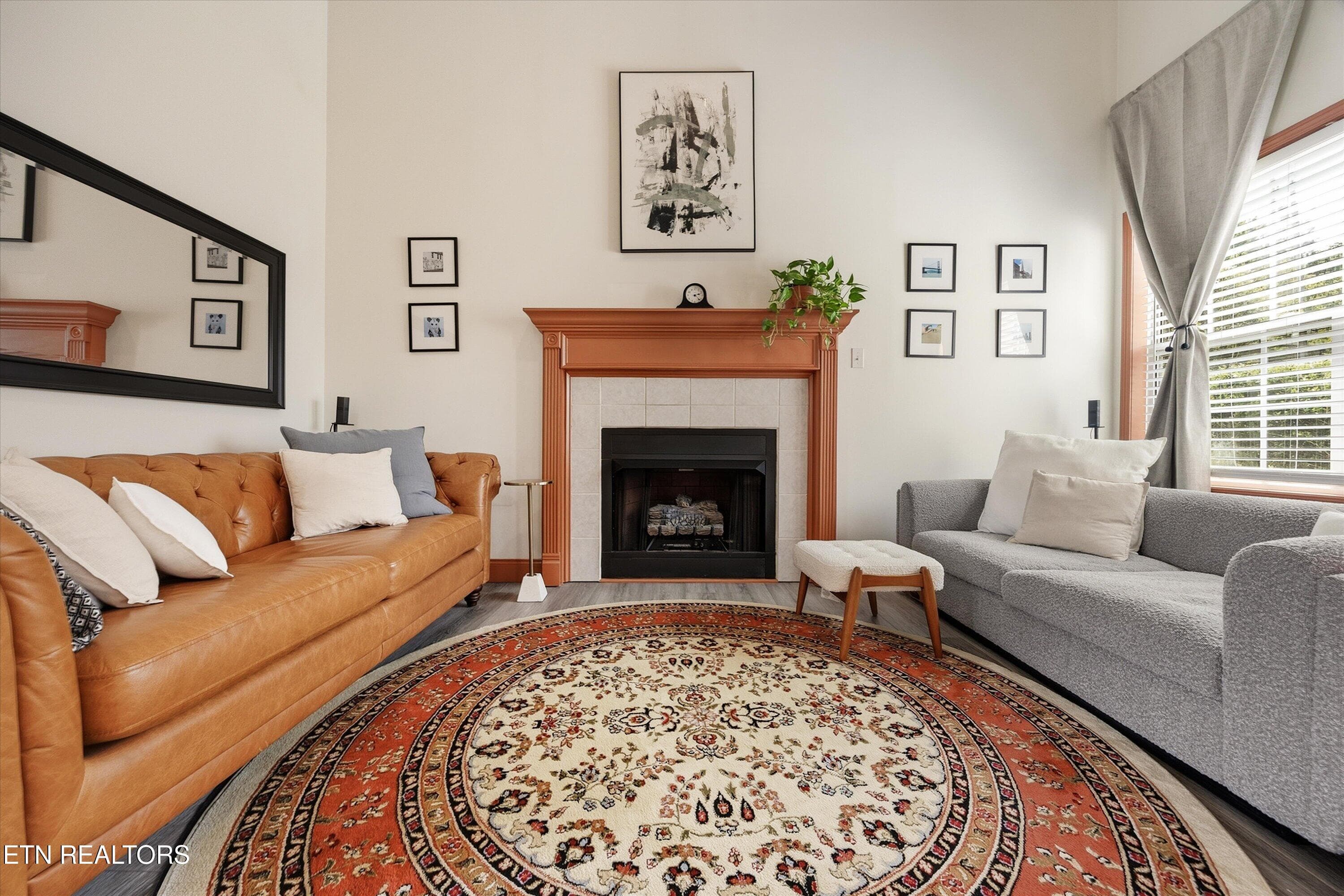 Living Room Anchored with Fireplace - 6601 Sedgefield Drive, Knoxville, TN 37923, Knoxville