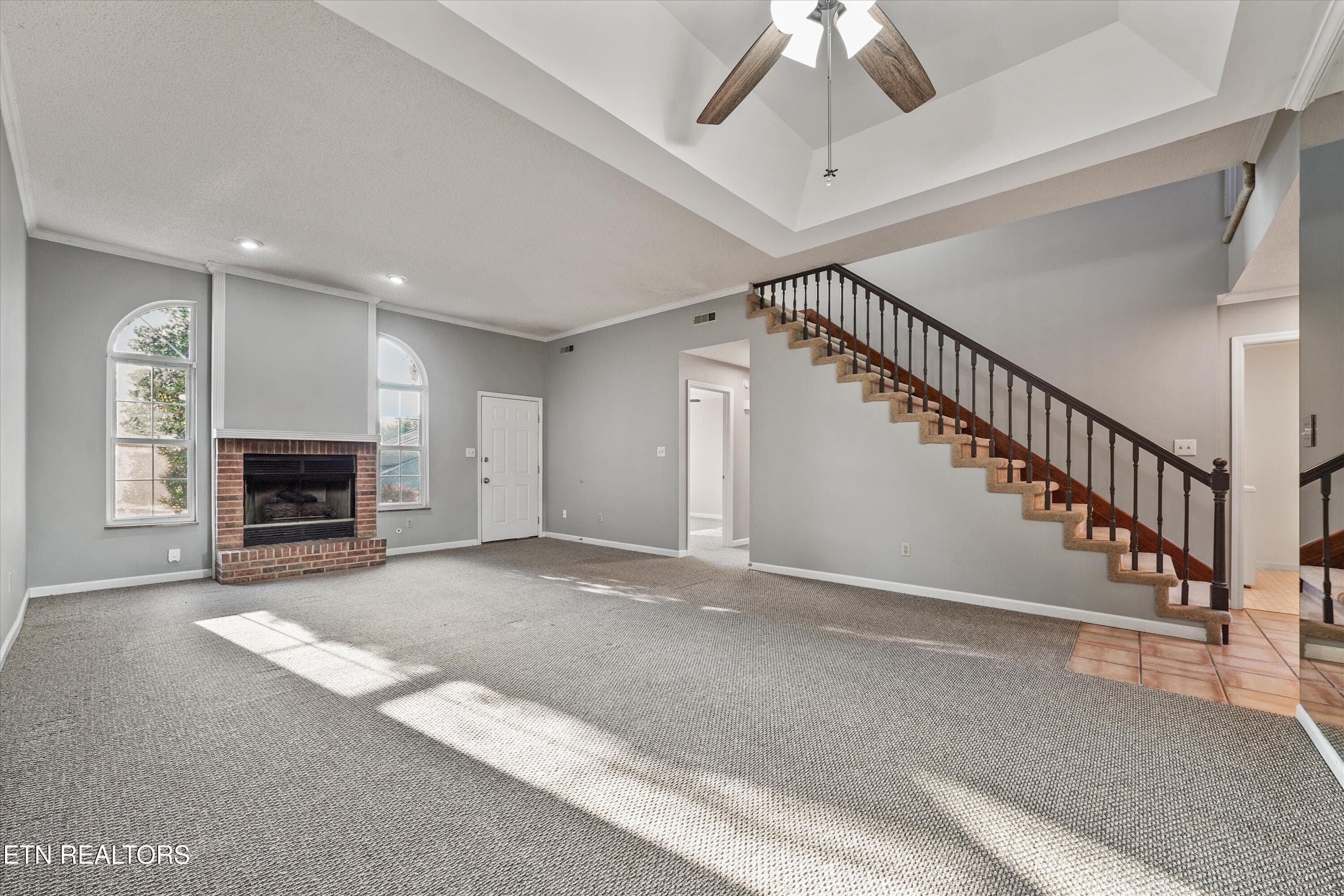 Family room and staircase - 5032 Griffins Gate Lane, Knoxville, TN 37912, Knoxville