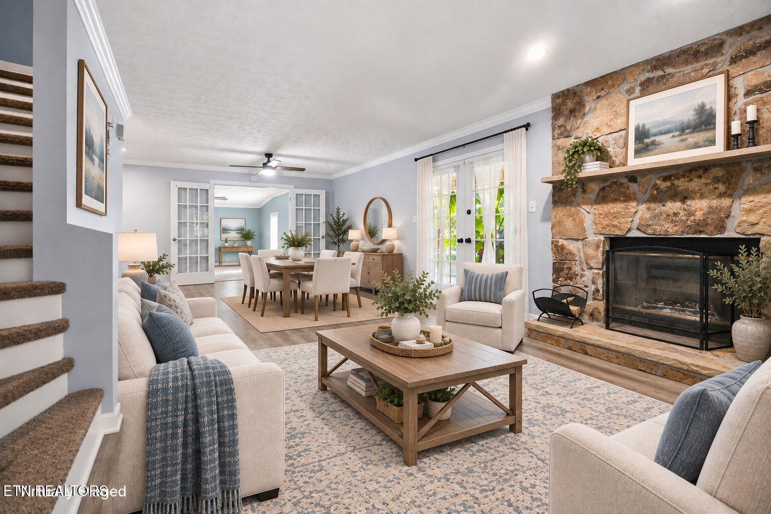 Living Rm-Virtual Staging - 7524 Inverrary Circle, Knoxville, TN 37918