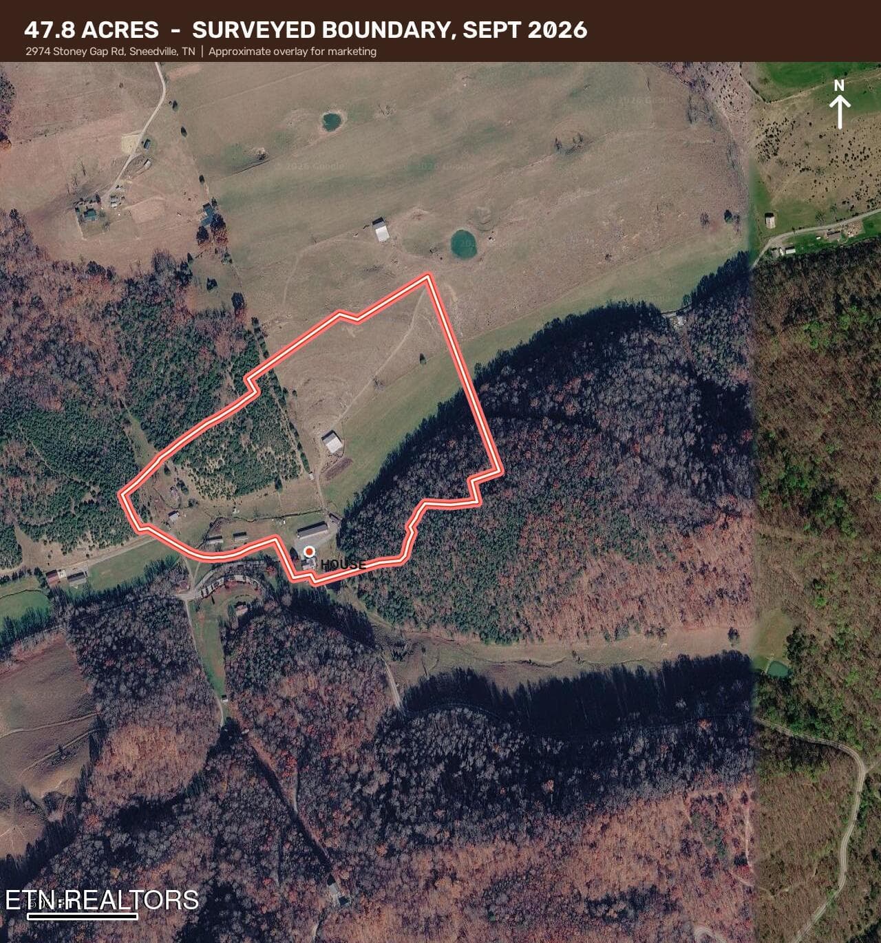 aerial-boundary-overlay-google - 2974 Stoney Gap Rd, Sneedville, TN 37869, Sneedville