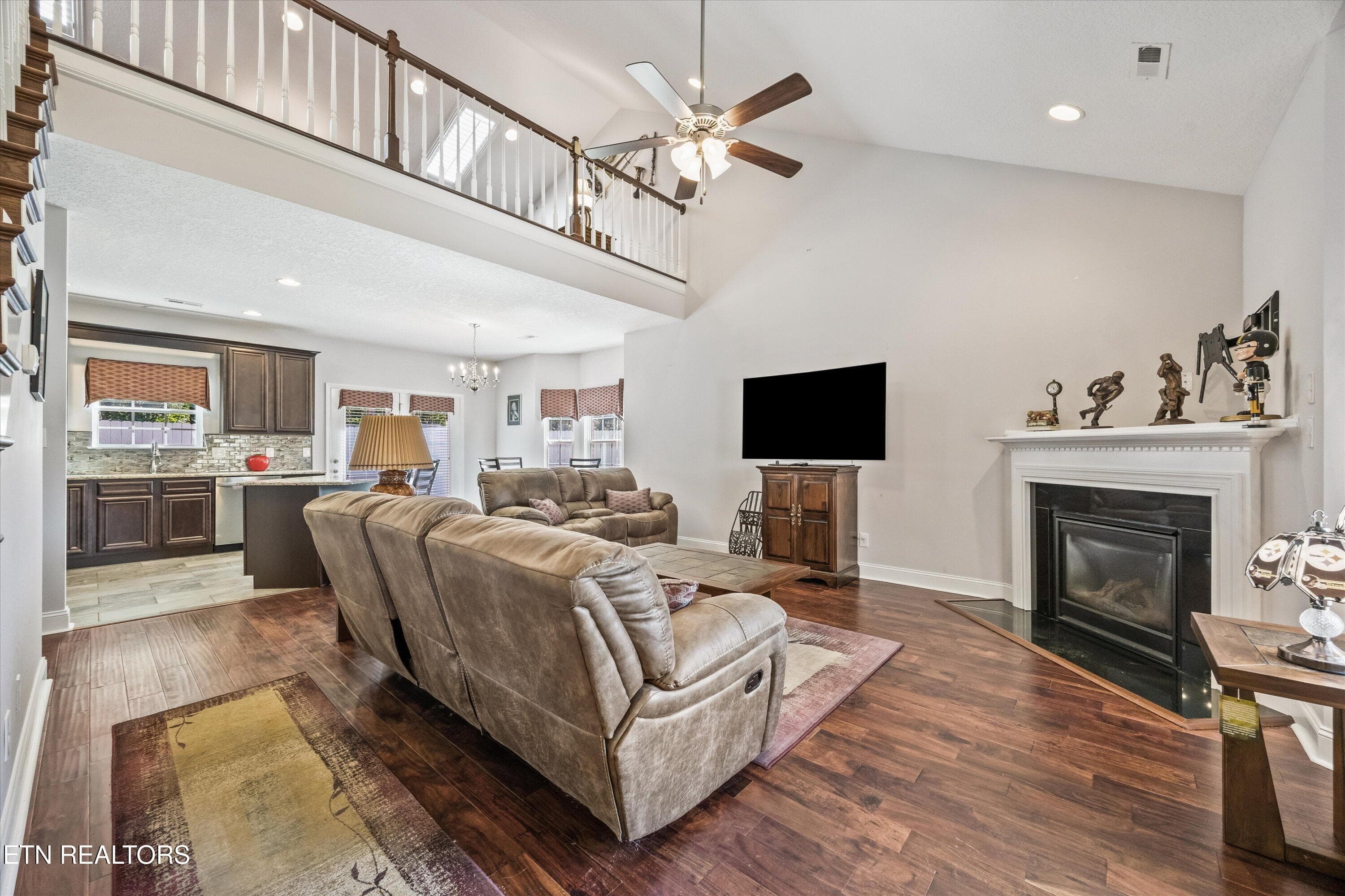 Gas Fireplace with Hardwood floors - 6250 Patel Way, Knoxville, TN 37909, Knoxville