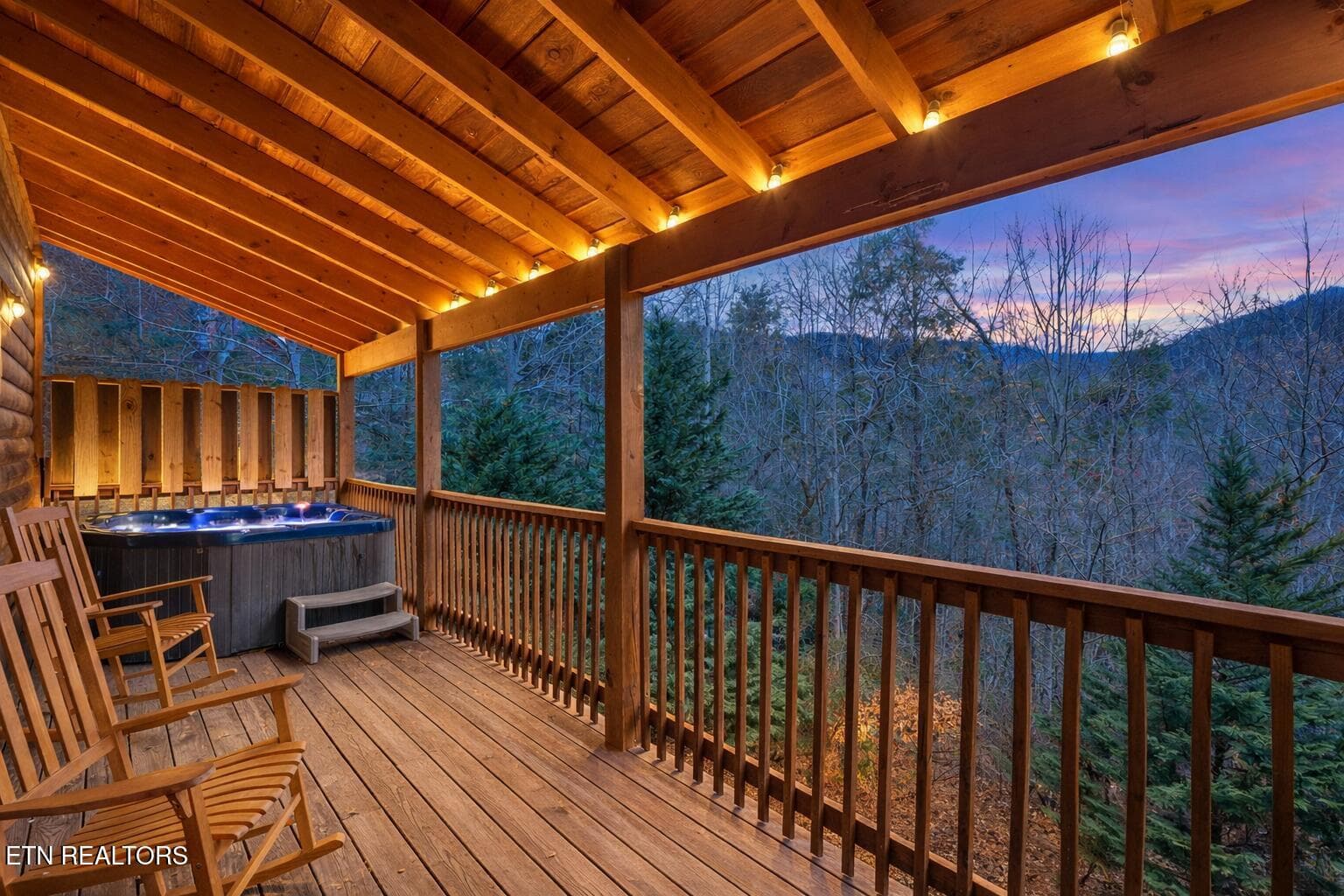 Hot Tub Deck for 203 Amet Way Pool Cabin - 203 Amet Way, Cosby, TN 37722, Cosby