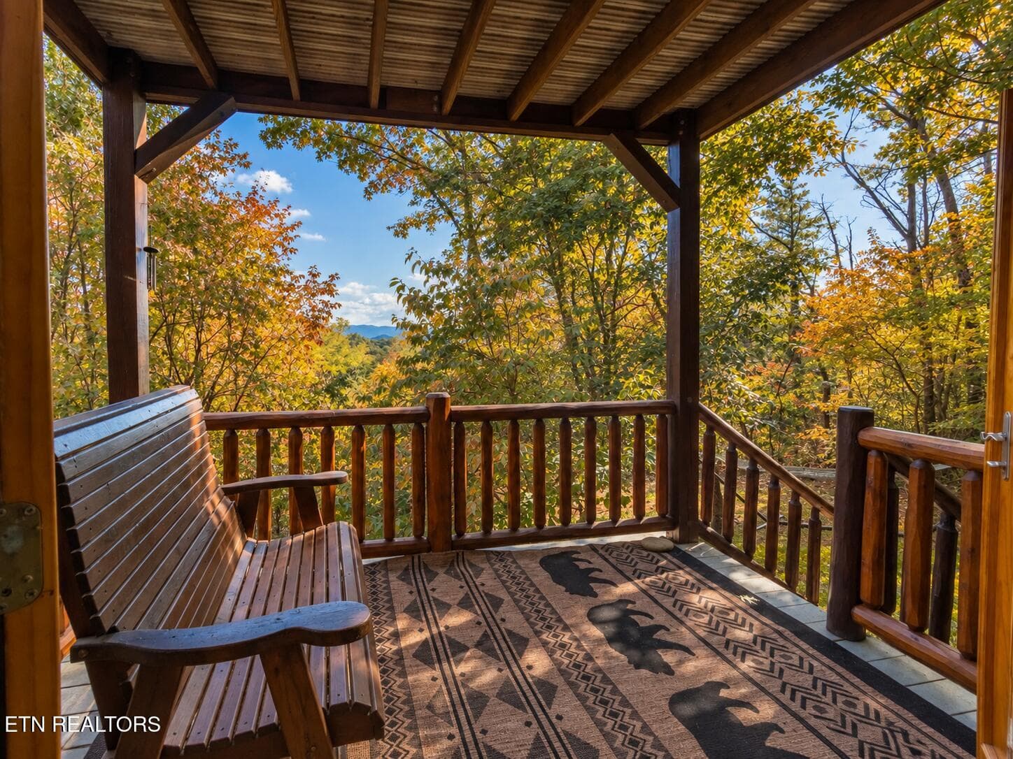 Autumn Cabin Porch Overlooking Mountains - 3341 Sugar Maple Loop Rd, Sevierville, TN 37862