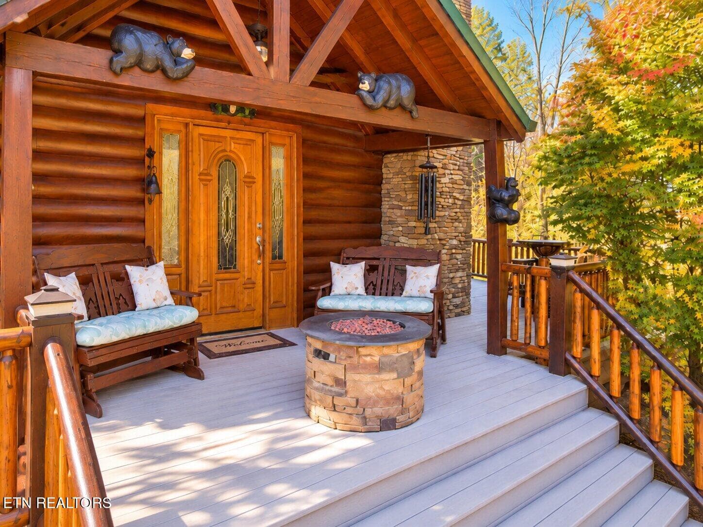 Rustic Autumn Cabin Porch Retreat - 3341 Sugar Maple Loop Rd, Sevierville, TN 37862