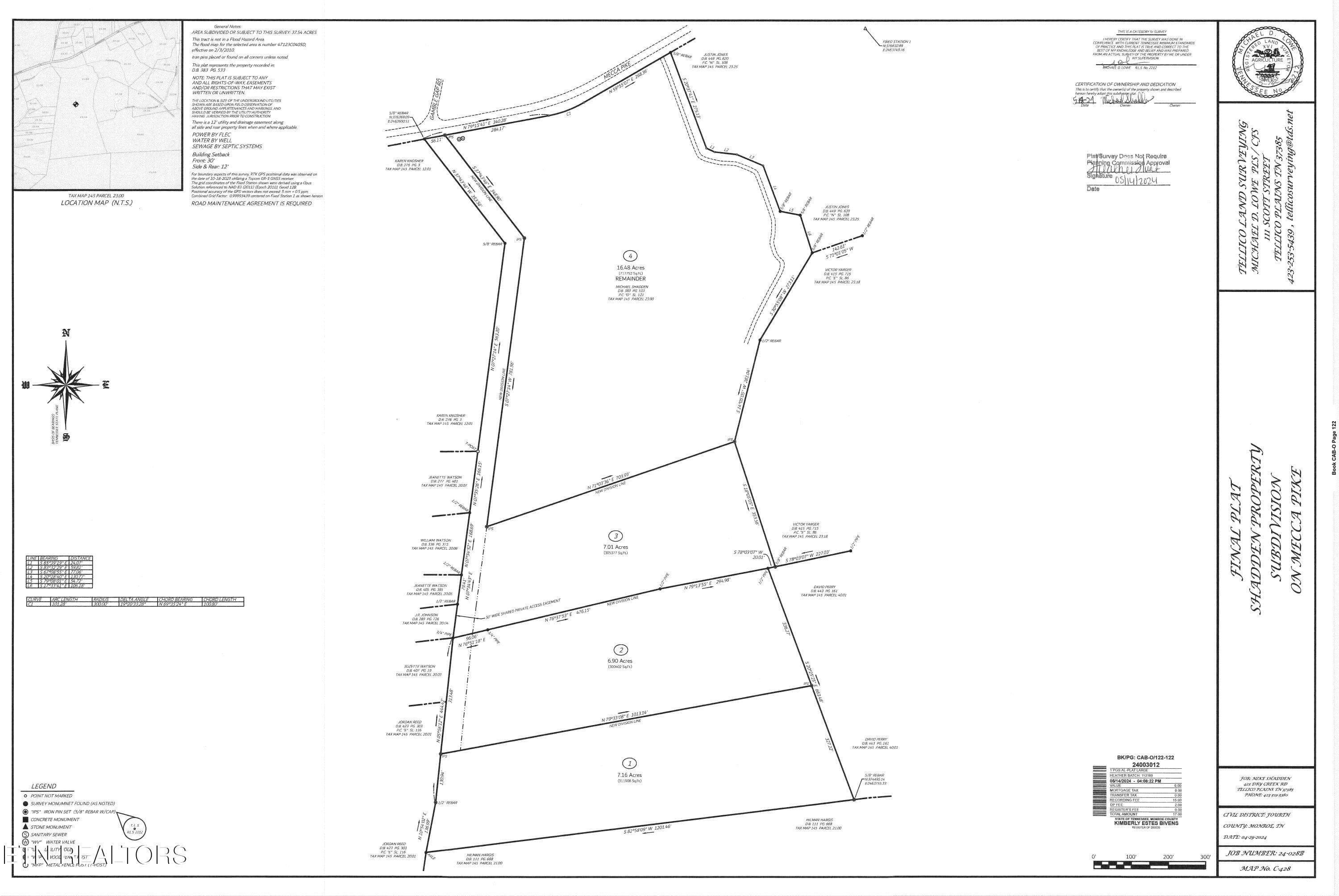 Plat - Lot 1 Mecca Pike, Tellico Plains, TN 37385, Tellico Plains