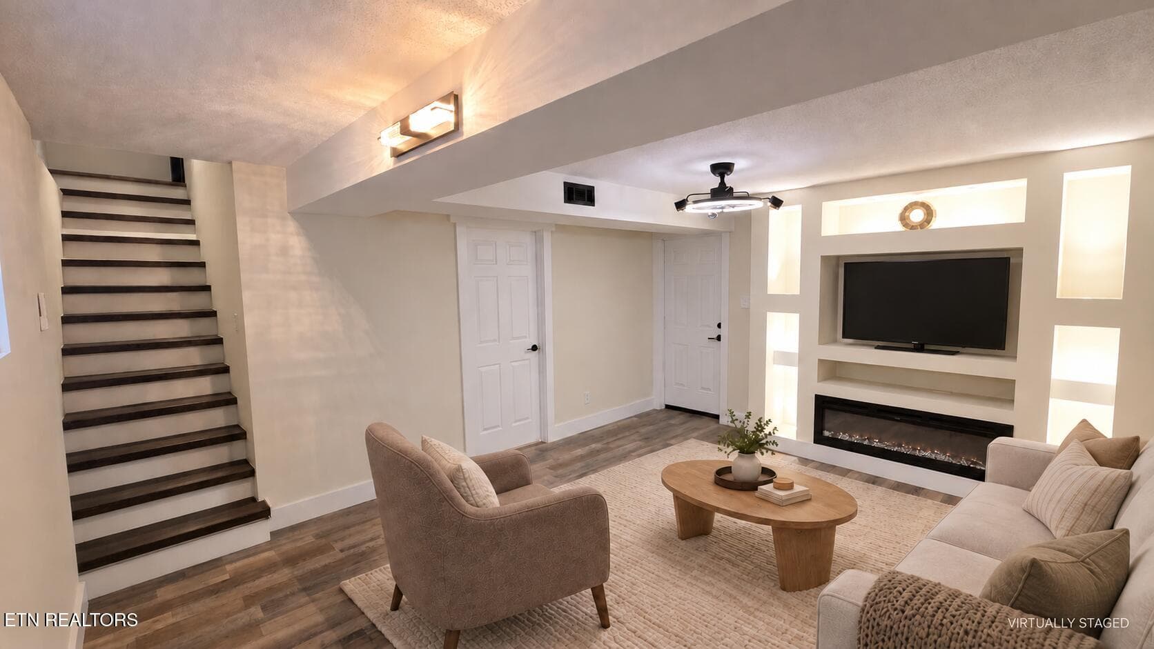 18_Bonus_Room_Stairs_View_VIRTUAL_STAGED - 5819 Wilkerson Rd, Knoxville, TN 37912, Knoxville