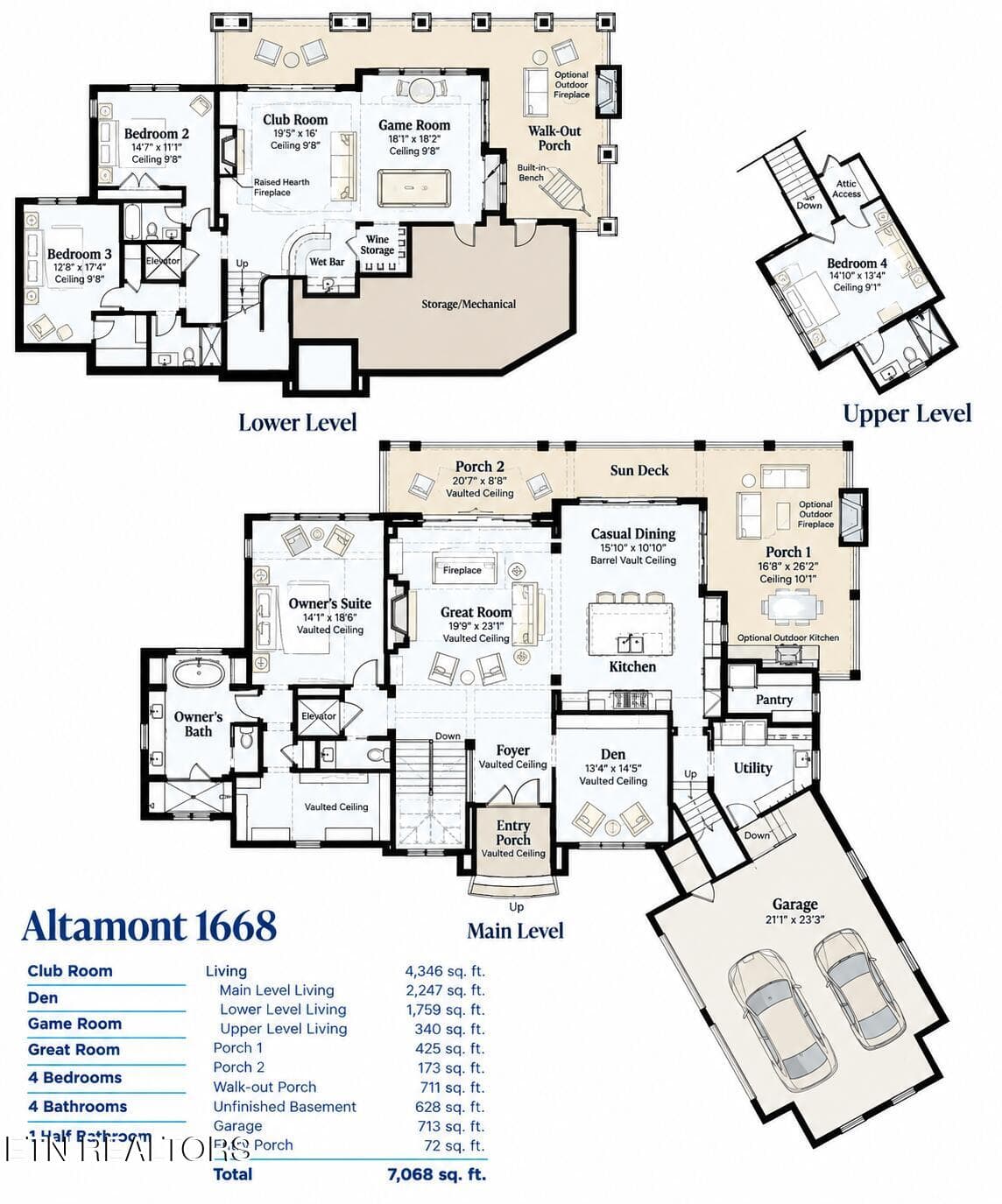 Altamont 1668 Architectural Floor Plans - 1299 Halyard Rd, Lenoir City, TN 37772, Lenoir City