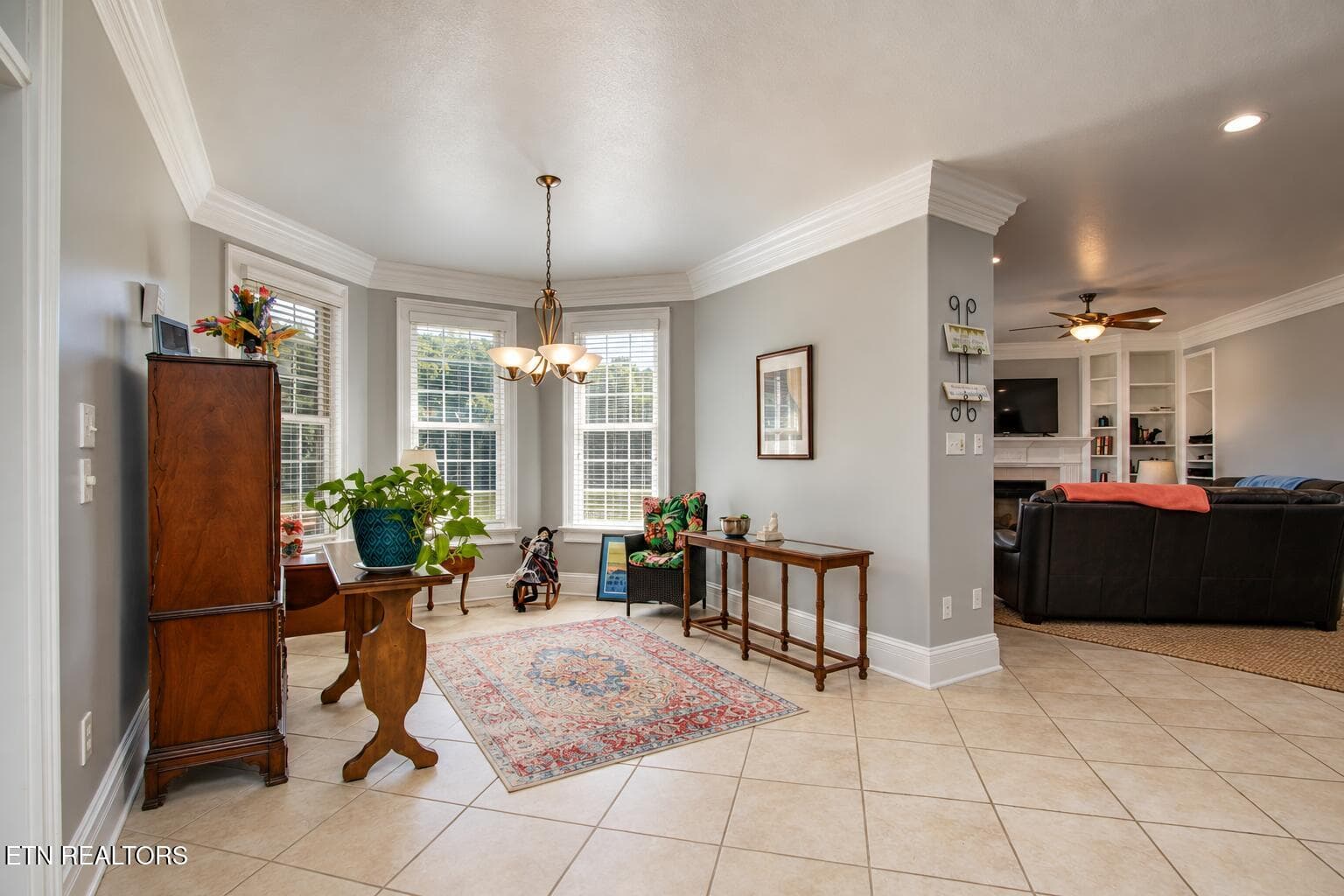 Staged Transitional Foyer and Living Roo - 2760 River Island Blvd, Kodak, TN 37764, Kodak