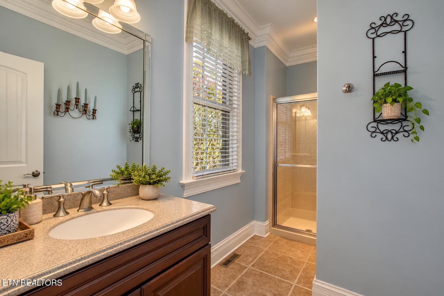 Elegant Blue-Gray Bathroom Vanity and Sh - 2760 River Island Blvd, Kodak, TN 37764, Kodak