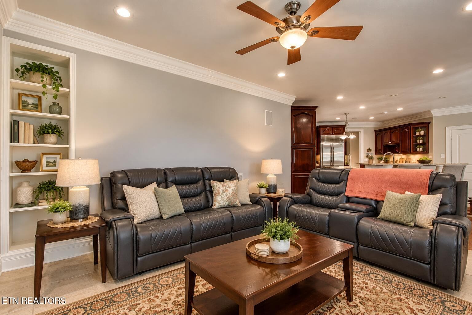 Cozy Charcoal Leather Living Room - 2760 River Island Blvd, Kodak, TN 37764, Kodak