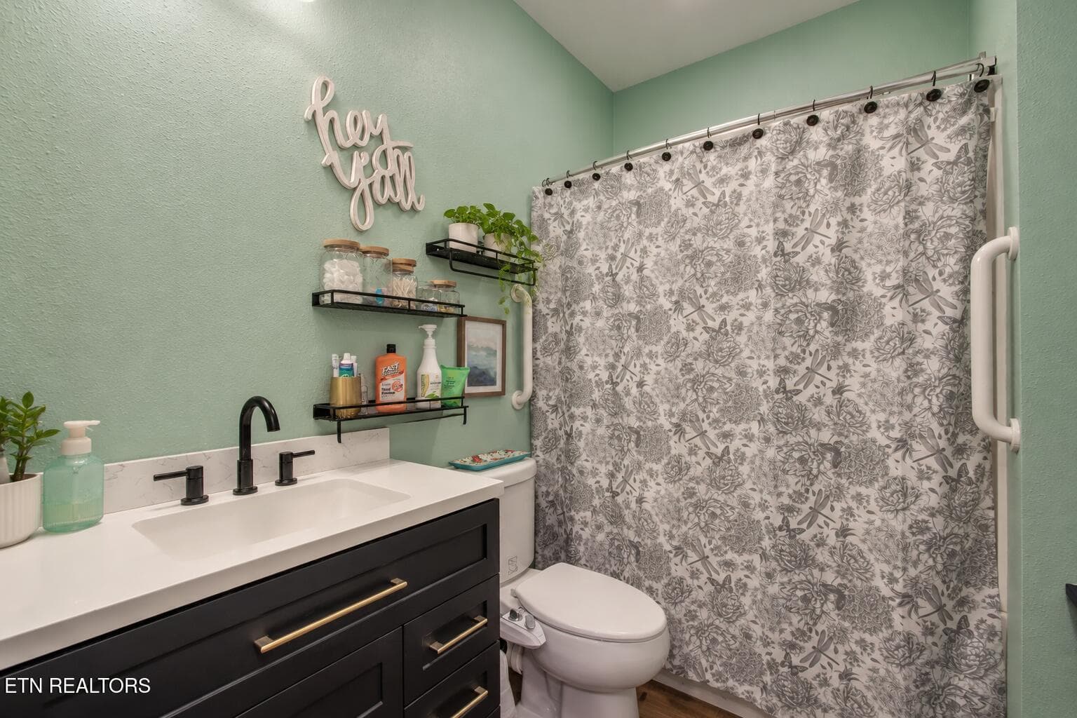 Cozy Mint Farmhouse Bathroom - 2760 River Island Blvd, Kodak, TN 37764, Kodak