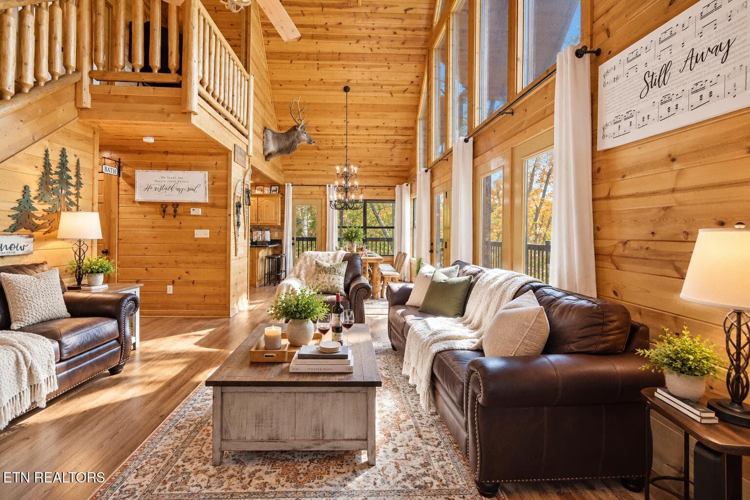 Sunlit Rustic Cabin Great Room - 2440 Breezy Rd, Sevierville, TN 37876, Sevierville