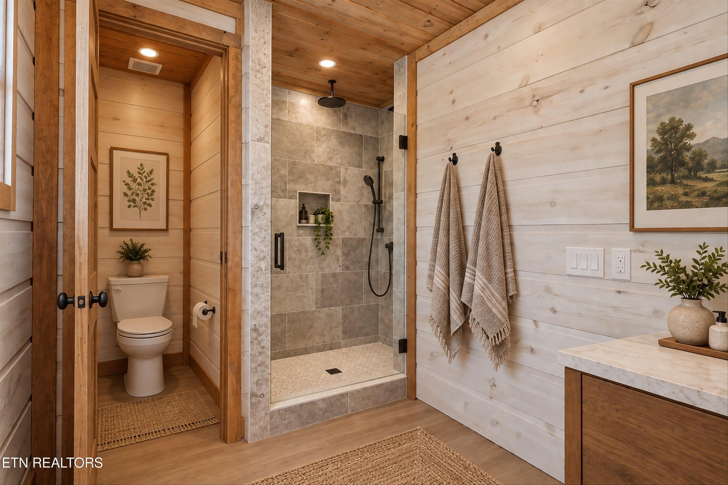 Virtually Staged Primary Bathroom - 3158 Thomas Headrick Rd, Sevierville, TN 37862, Sevierville