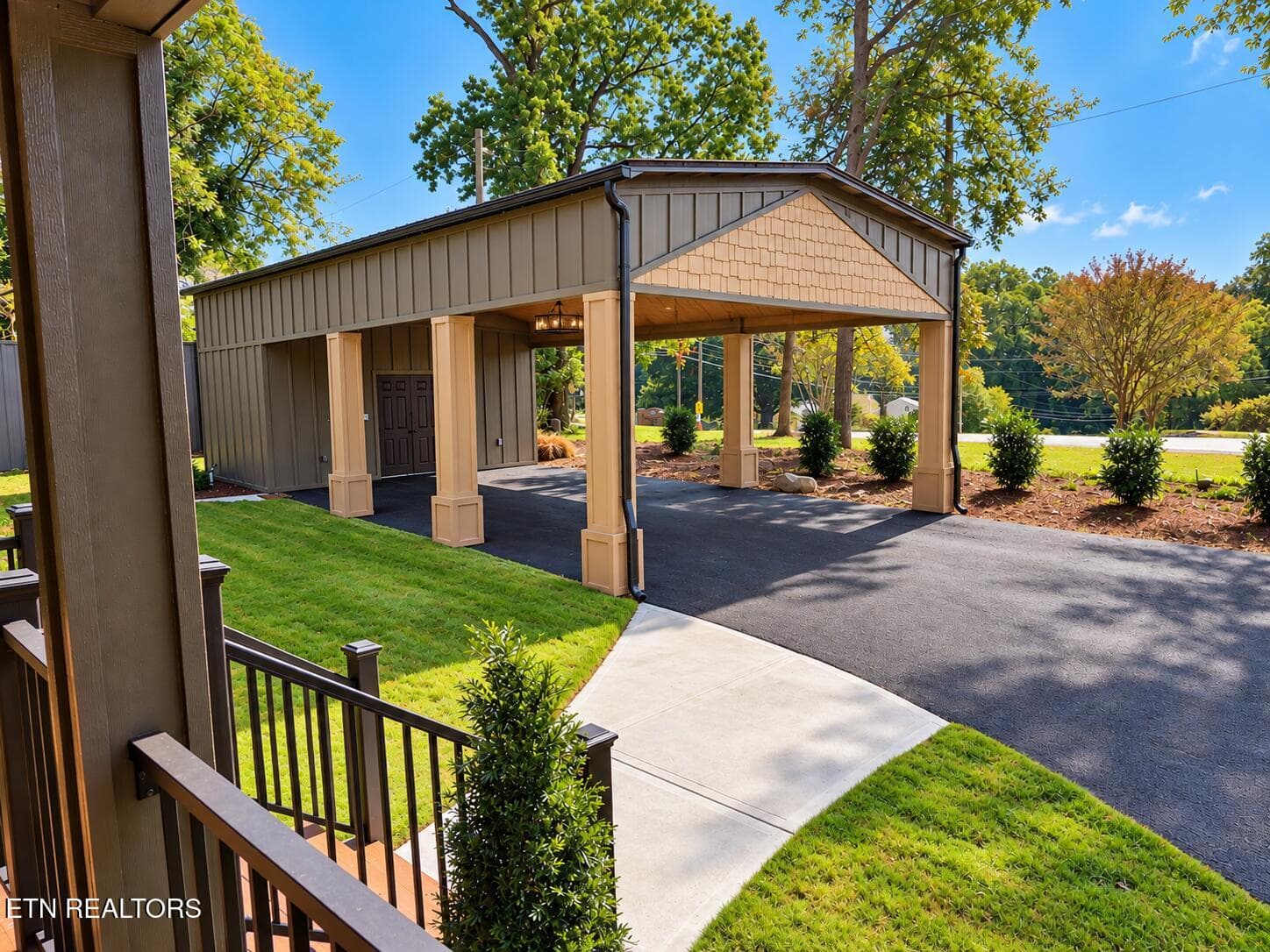 Sunlit Modern Backyard Carport Pavilion - 3434 Kenilworth Lane, Knoxville, TN 37917, Knoxville