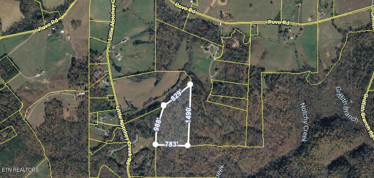 21.25-Acre Parcel Map | Madisonville, TN - 136 Denton Rd, Madisonville, TN 37354, Madisonville