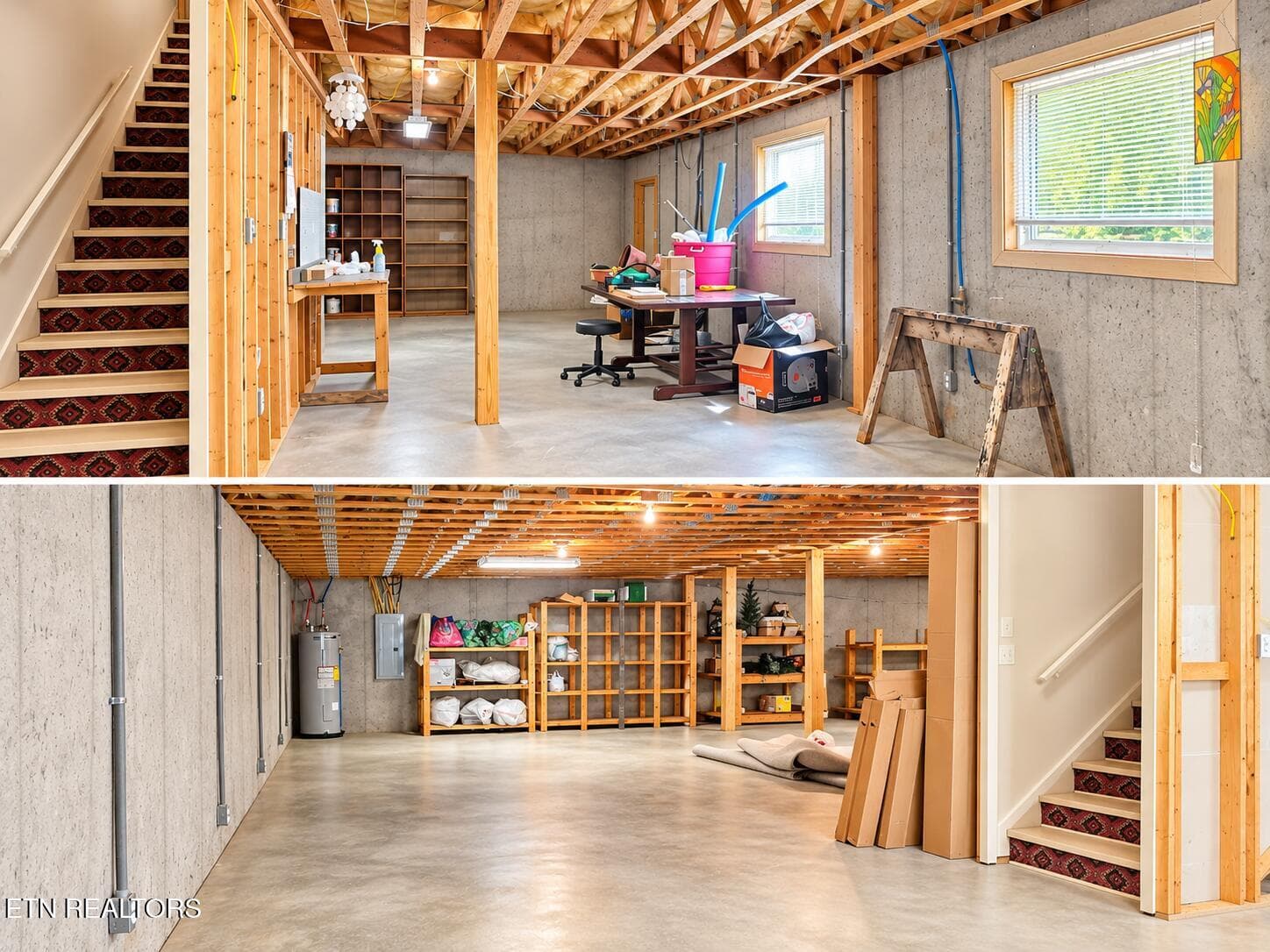 Bright Unfinished Basement Collage - 2075 Watkins Rd, Loudon, TN 37774, Loudon