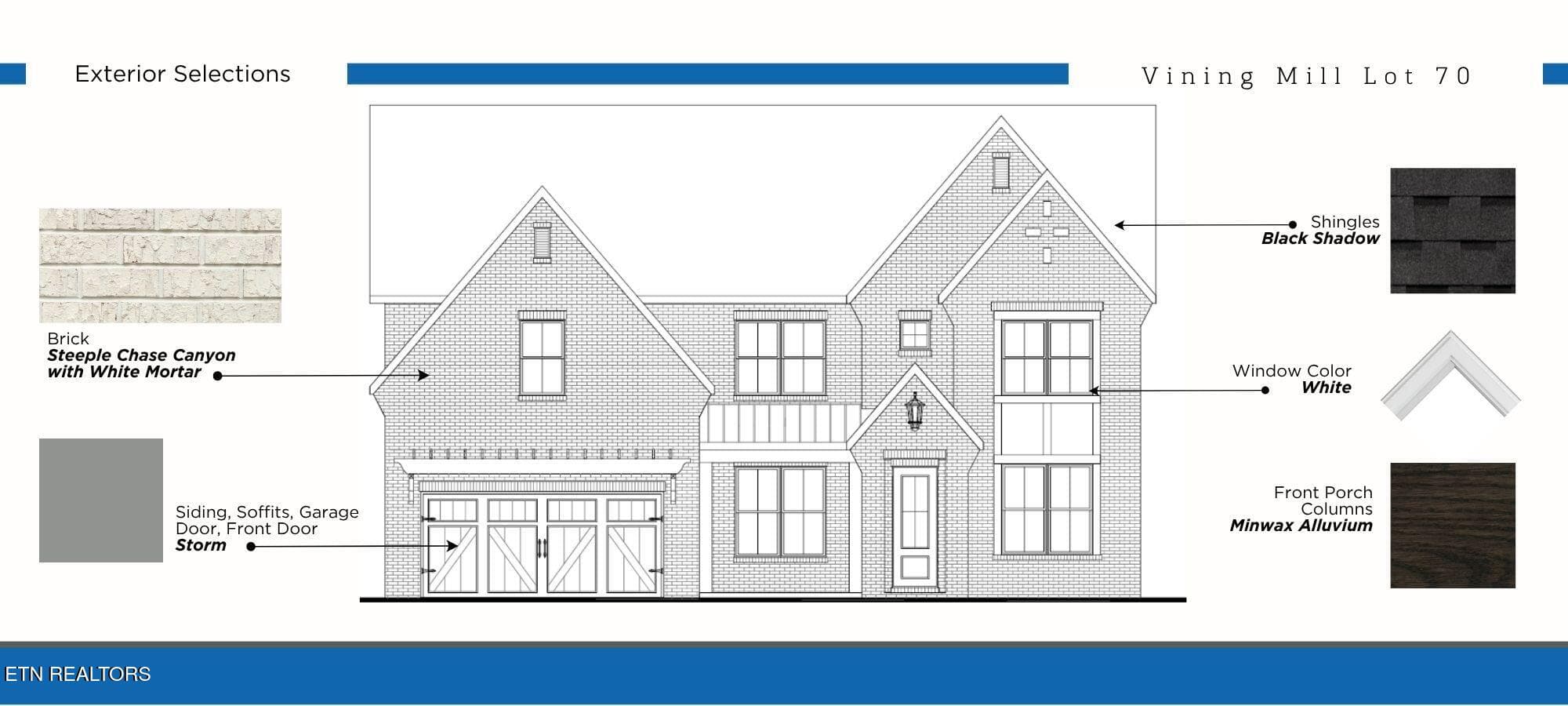 VIN70 EXTERIOR SELECTIONS BOARD - Lot 70 Boston Ivy Lane, Knoxville, TN 37932, Knoxville