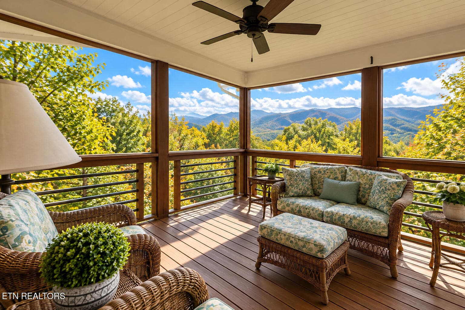 cozy_mountain_view_screened_porch - 504 Matterhorn Drive, Gatlinburg, TN 37738, Gatlinburg