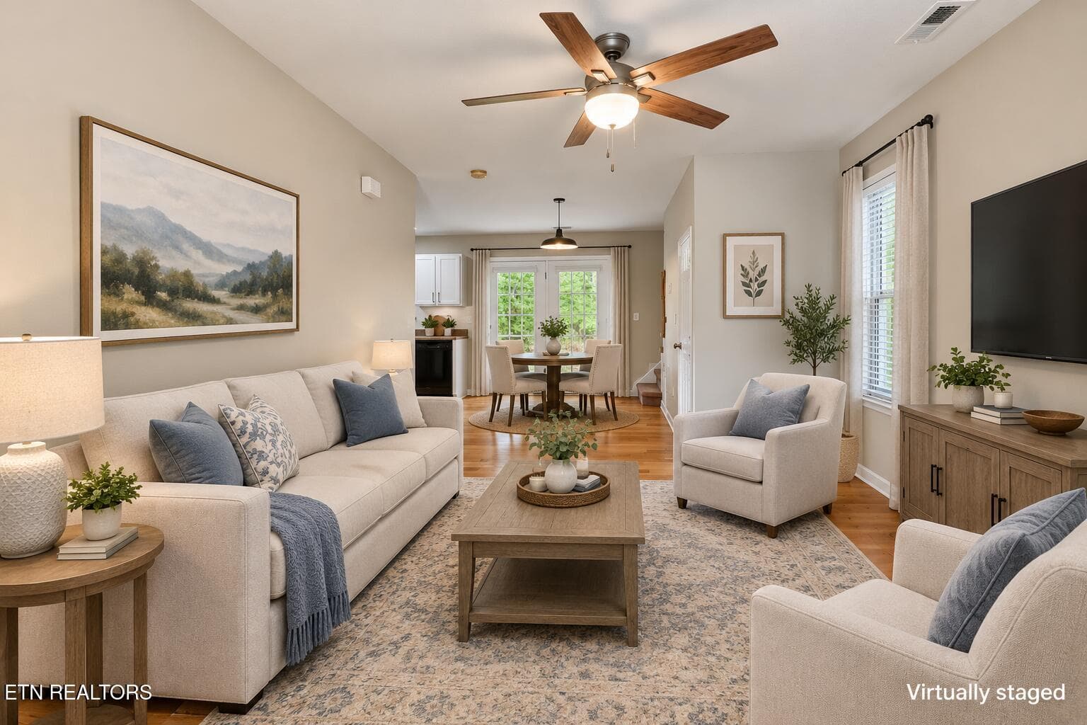 Cozy Virtually Staged Living Room - 827 Blue Spruce Way, Knoxville, TN 37912