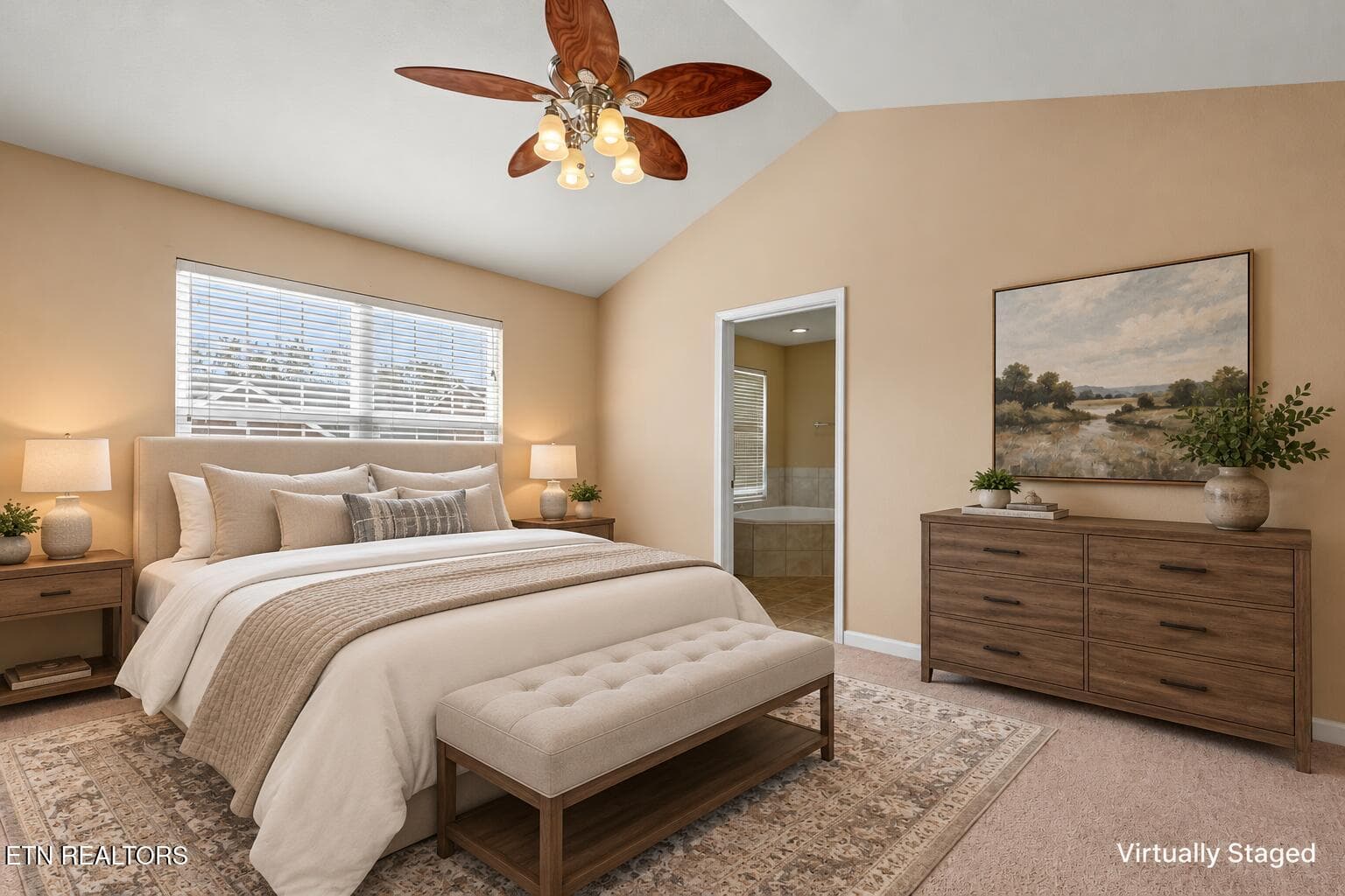 Cozy Neutral Virtually Staged Bedroom - 827 Blue Spruce Way, Knoxville, TN 37912