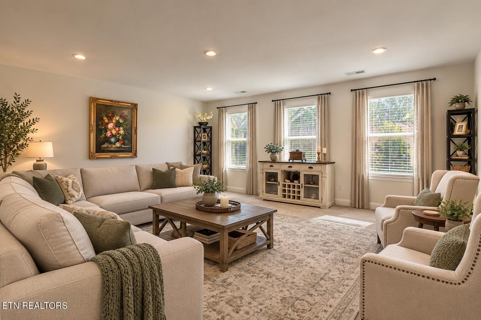 AI Staged Family Room - 2705 Cloudberry Lane, Knoxville, TN 37932, Knoxville